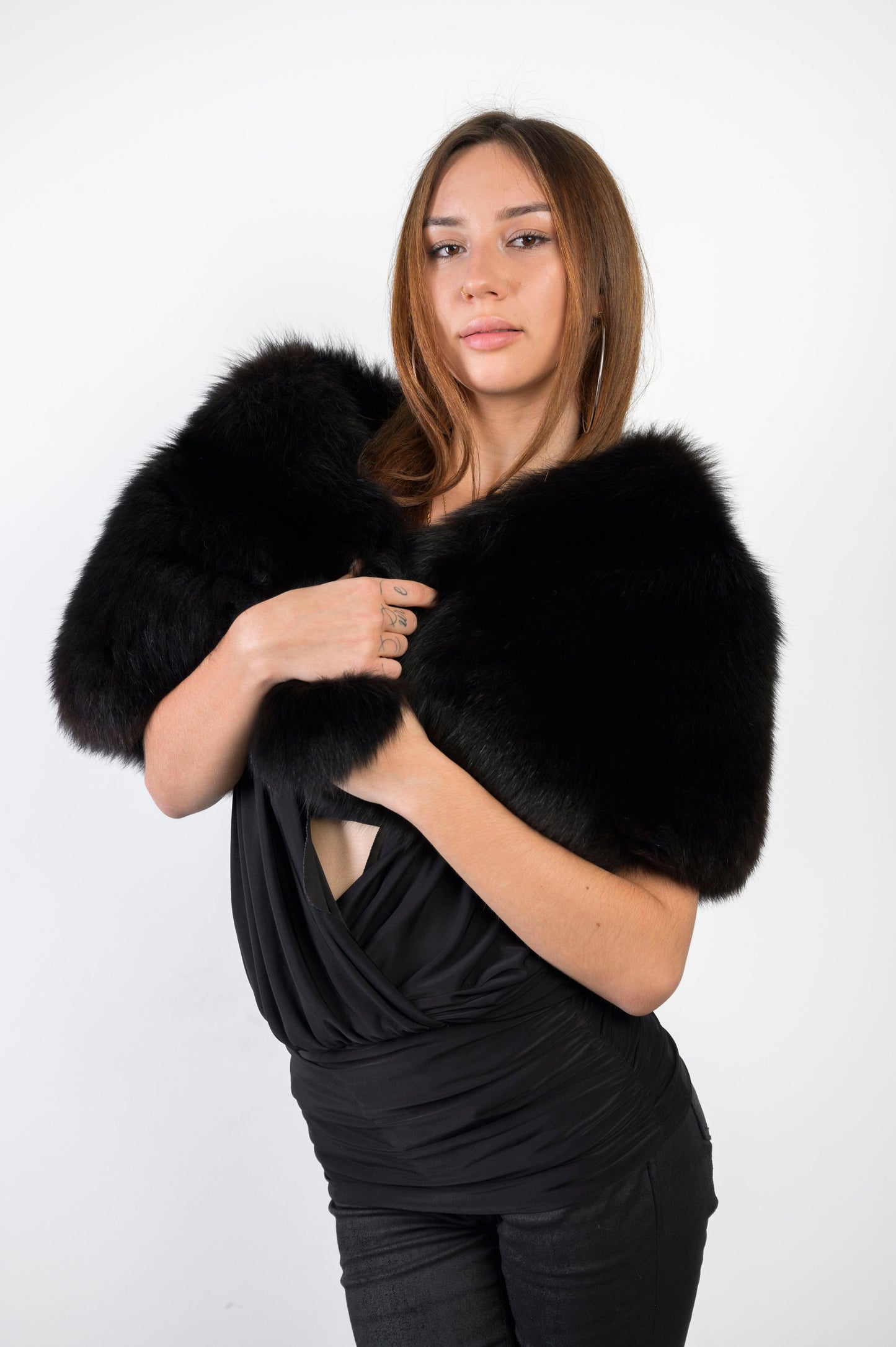 Black Fox Fur Collar Accessories Starlight Furs