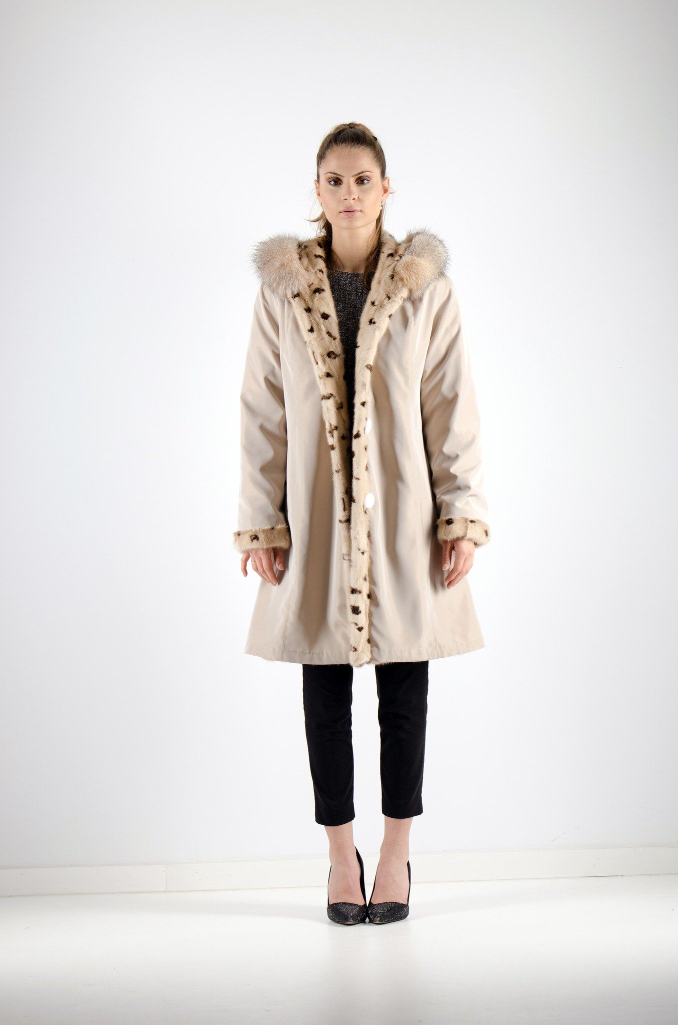 14 | Hooded Mink Fur Reversible Coat Coats Starlight Furs 