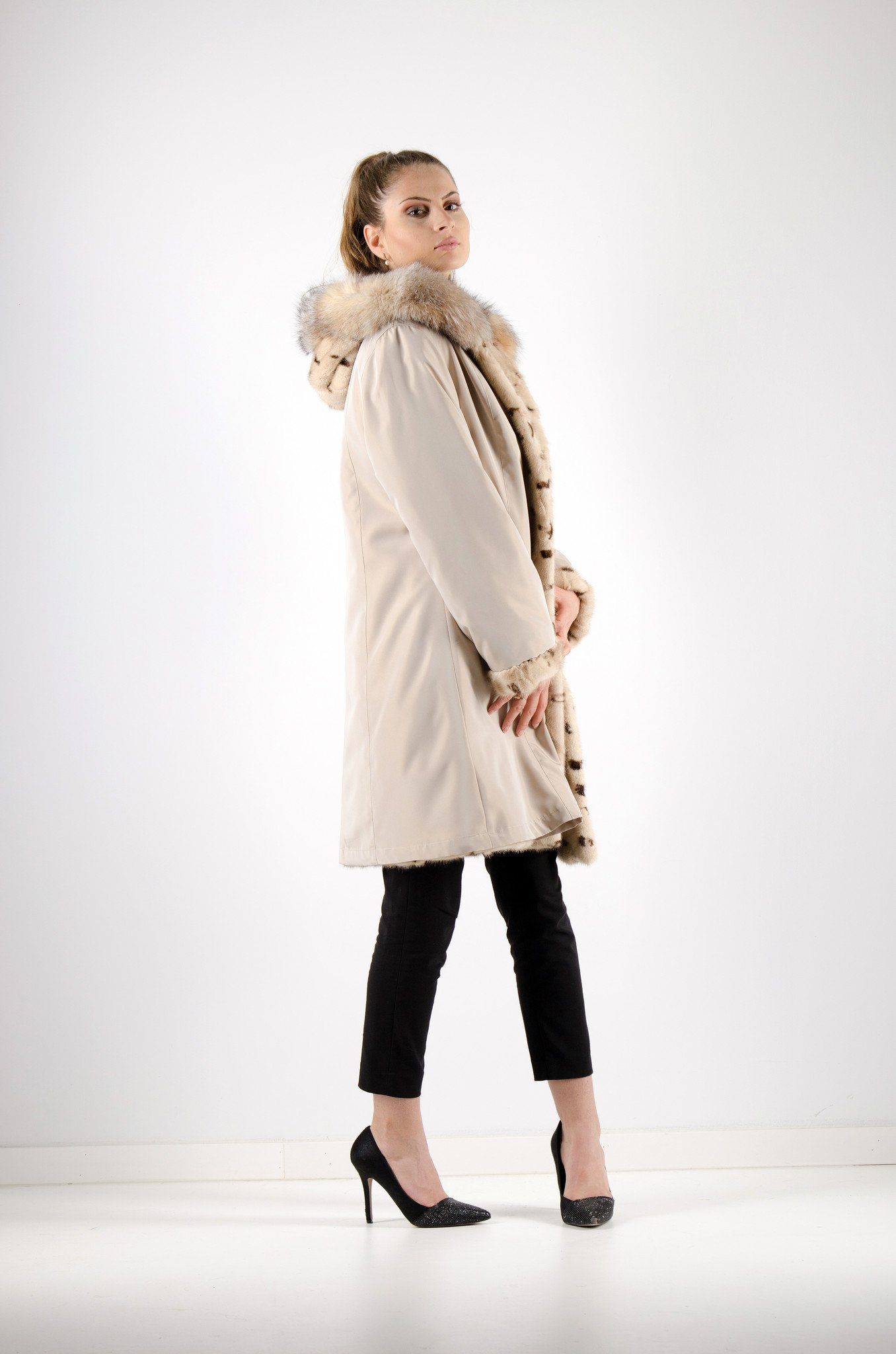 14 | Hooded Mink Fur Reversible Coat Coats Starlight Furs 