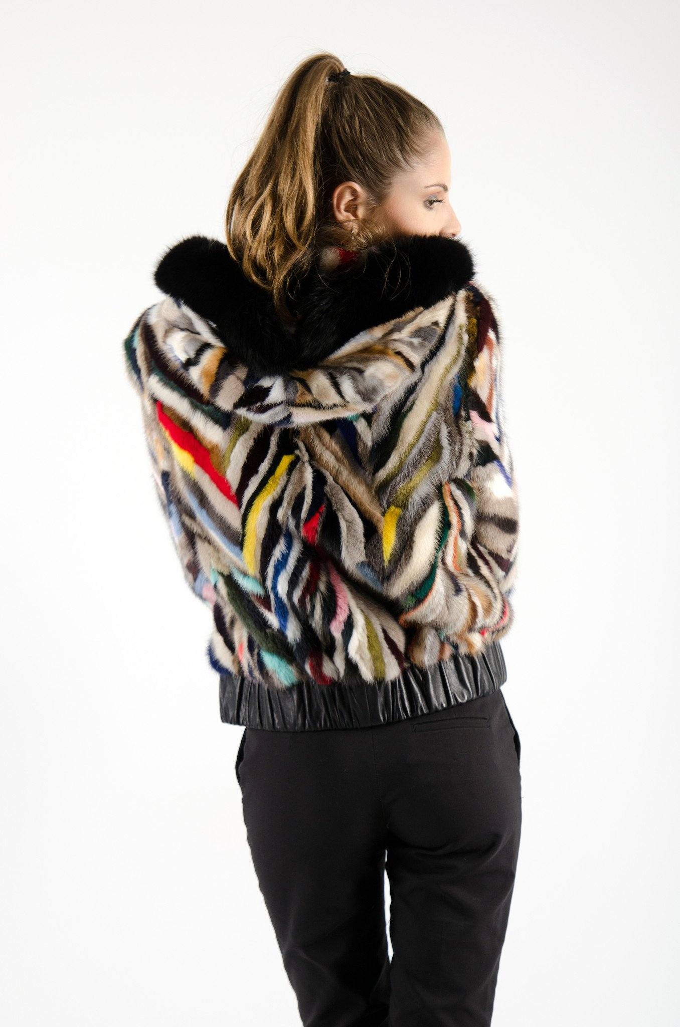 20 | Hooded Mink Bomber Jacket Jackets Starlight Furs