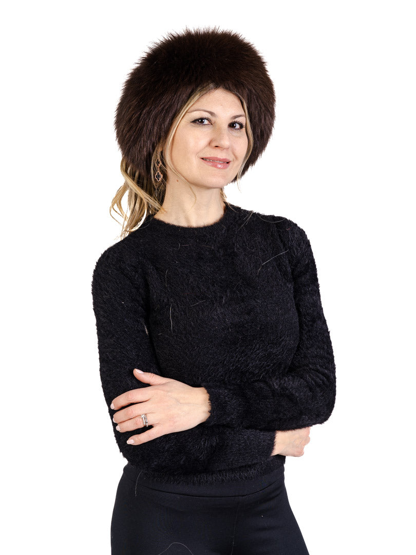 Fox Fur Headband or Neck Warmer Accessories Starlight Furs Brown Fox