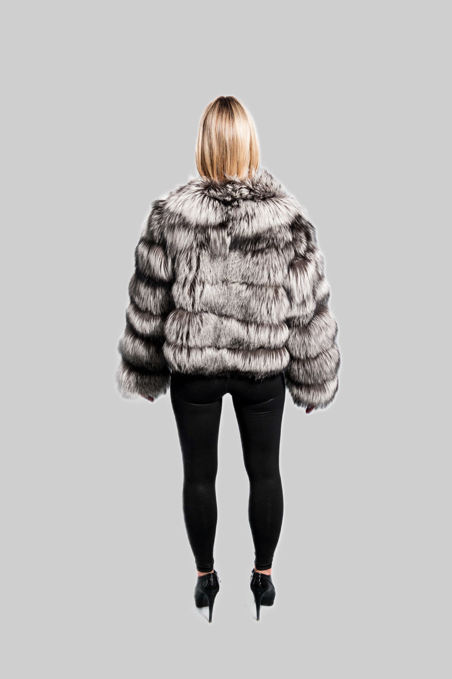 Fox Fur Short Jacket Starlight Furs L Silver Fox 