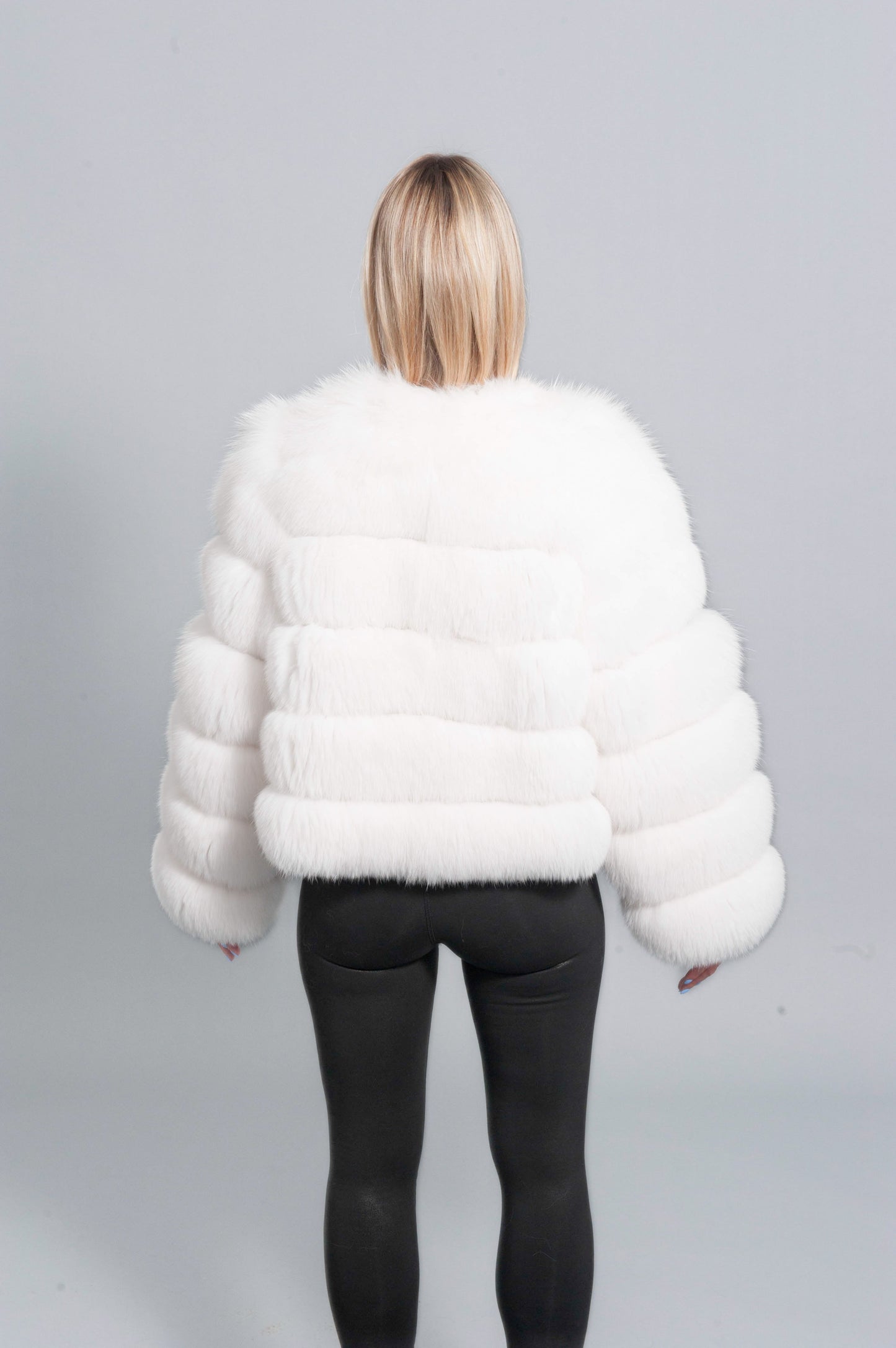 Fox Fur Short Jacket Starlight Furs L White 