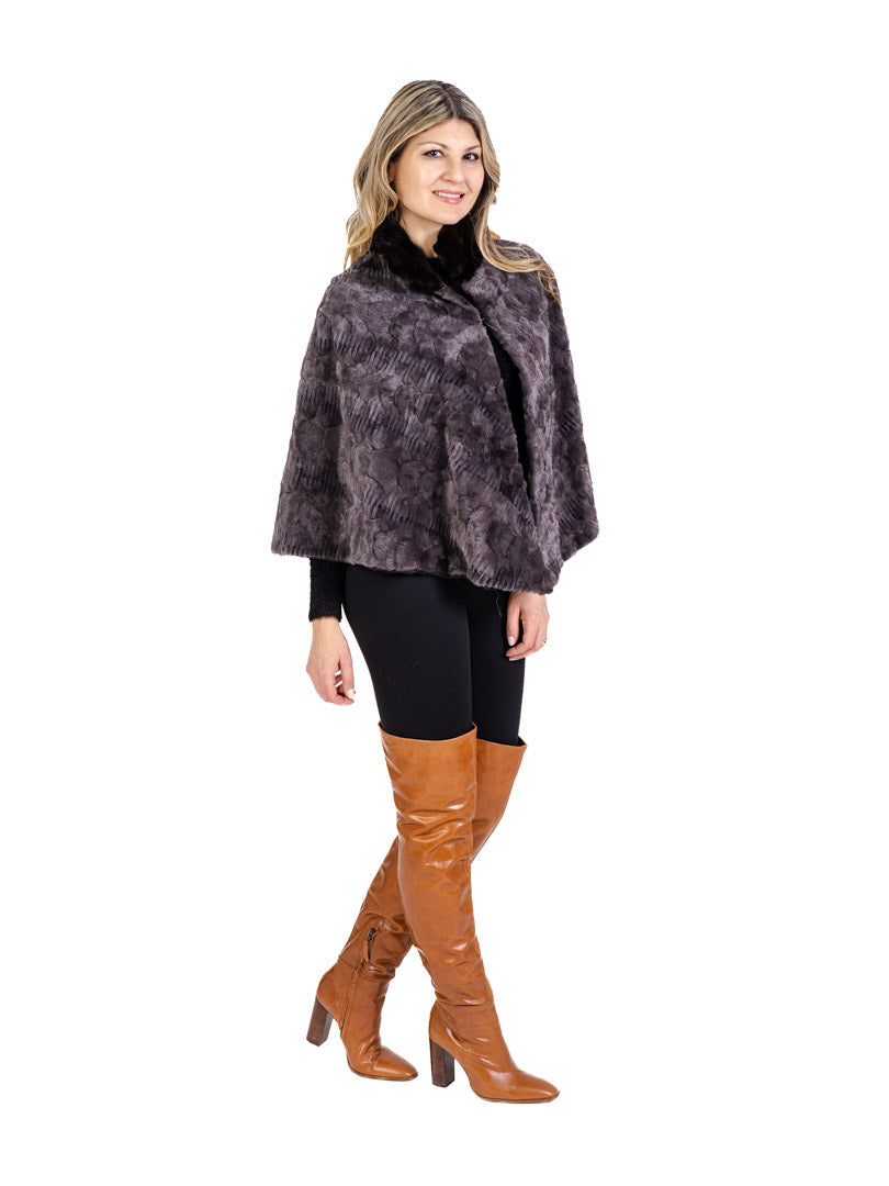 Grey Mink Short Cape Capes Starlight Furs 