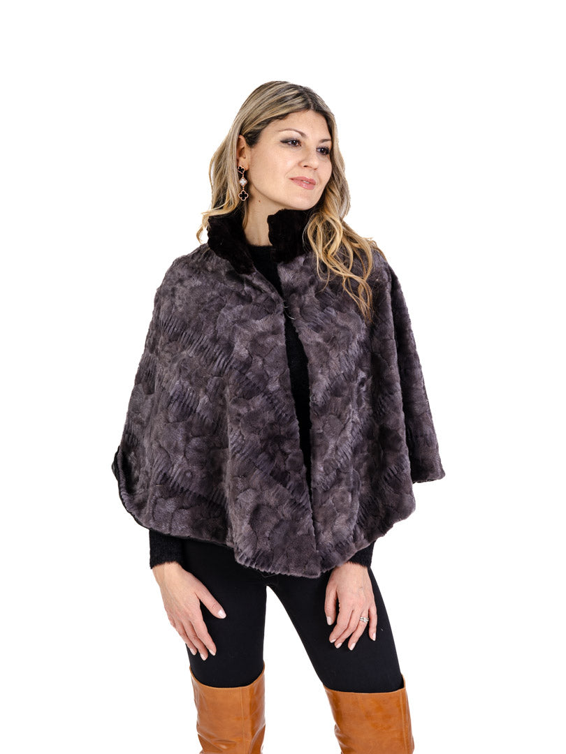 Grey Mink Short Cape Capes Starlight Furs 