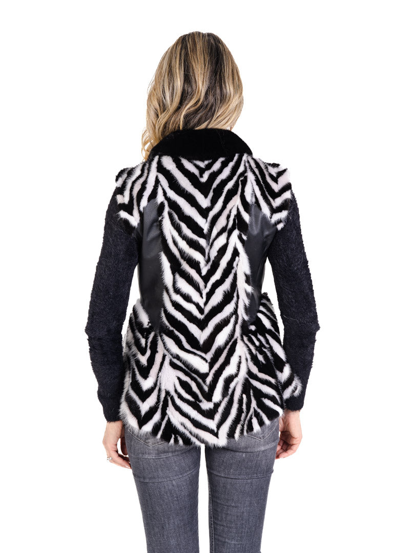 Mink Vest With Leather Inserts Vests Starlight Furs