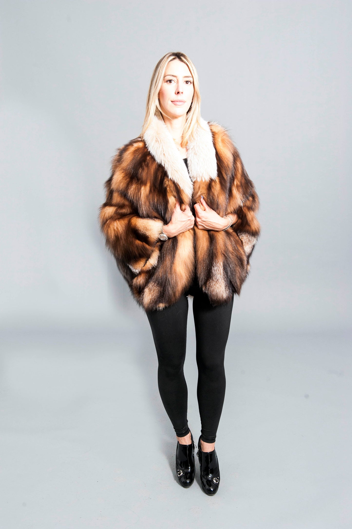 Natural Red Fox Short Cape Starlight Furs 