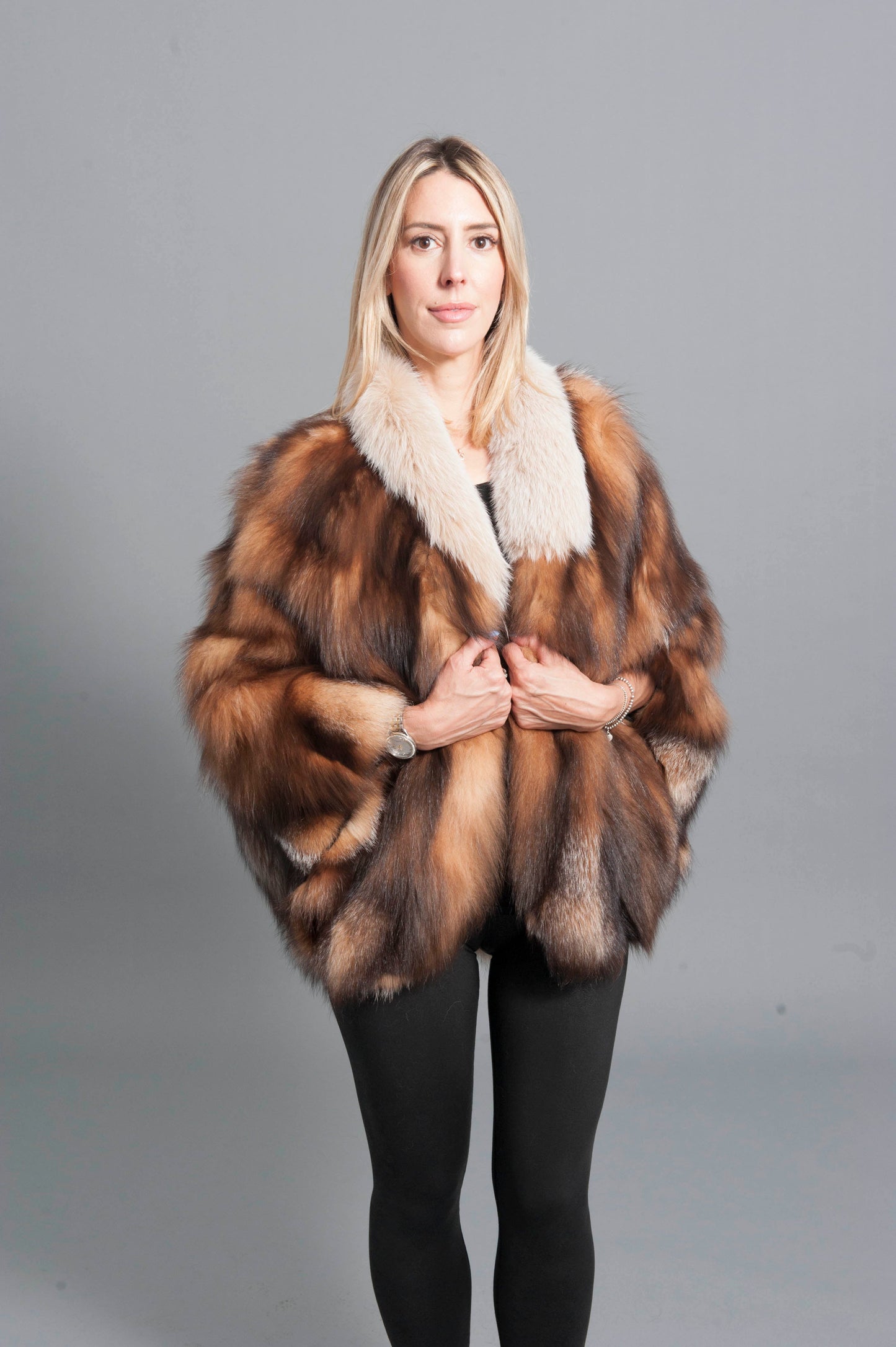 Natural Red Fox Short Cape Starlight Furs 