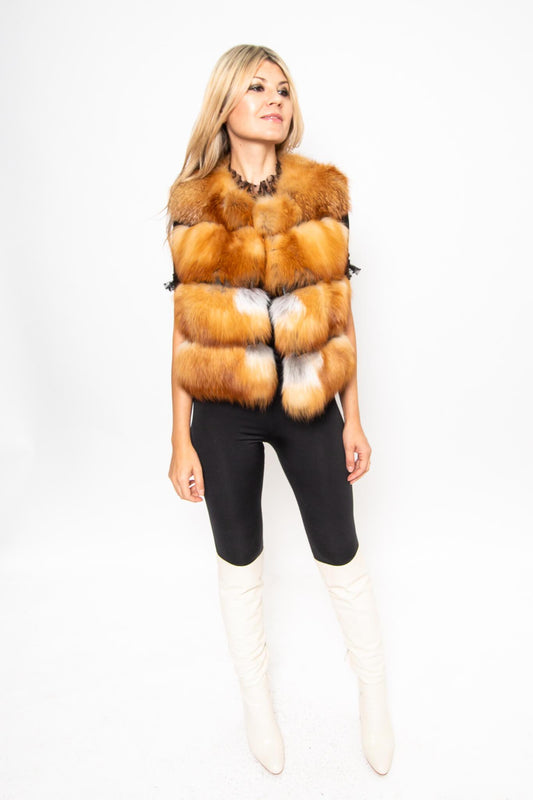 Natural Red Fox Vest Vests Starlight Furs 