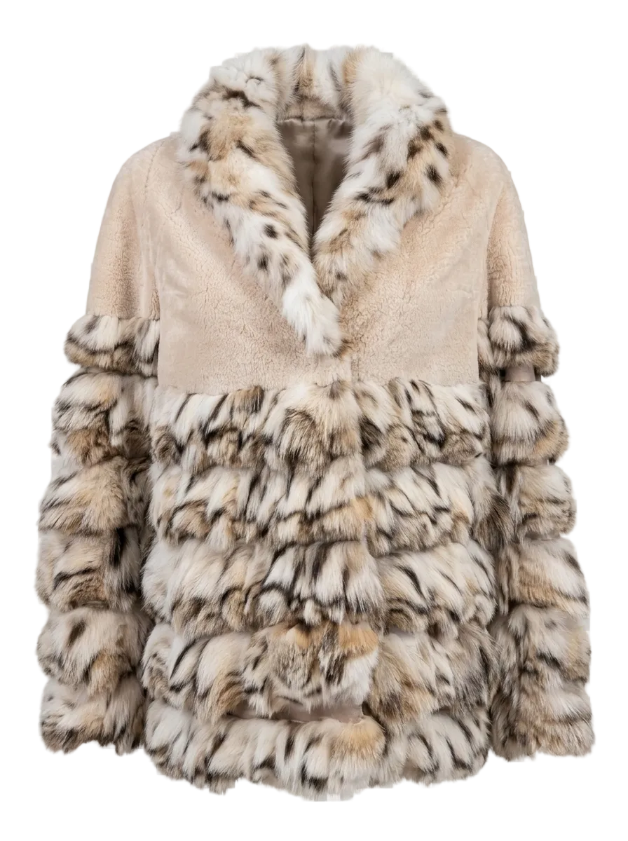 Lynx Fur Coat With Sheared Beaver