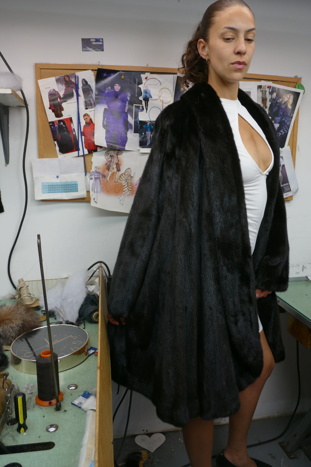 Swing Tuxedo Black Fur Coat