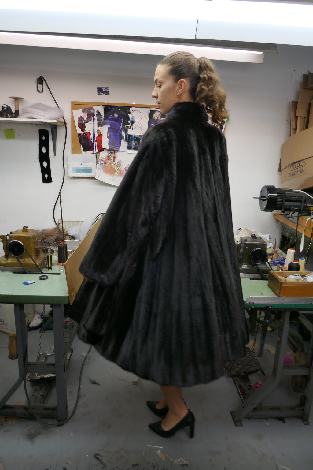 Swing Tuxedo Black Fur Coat
