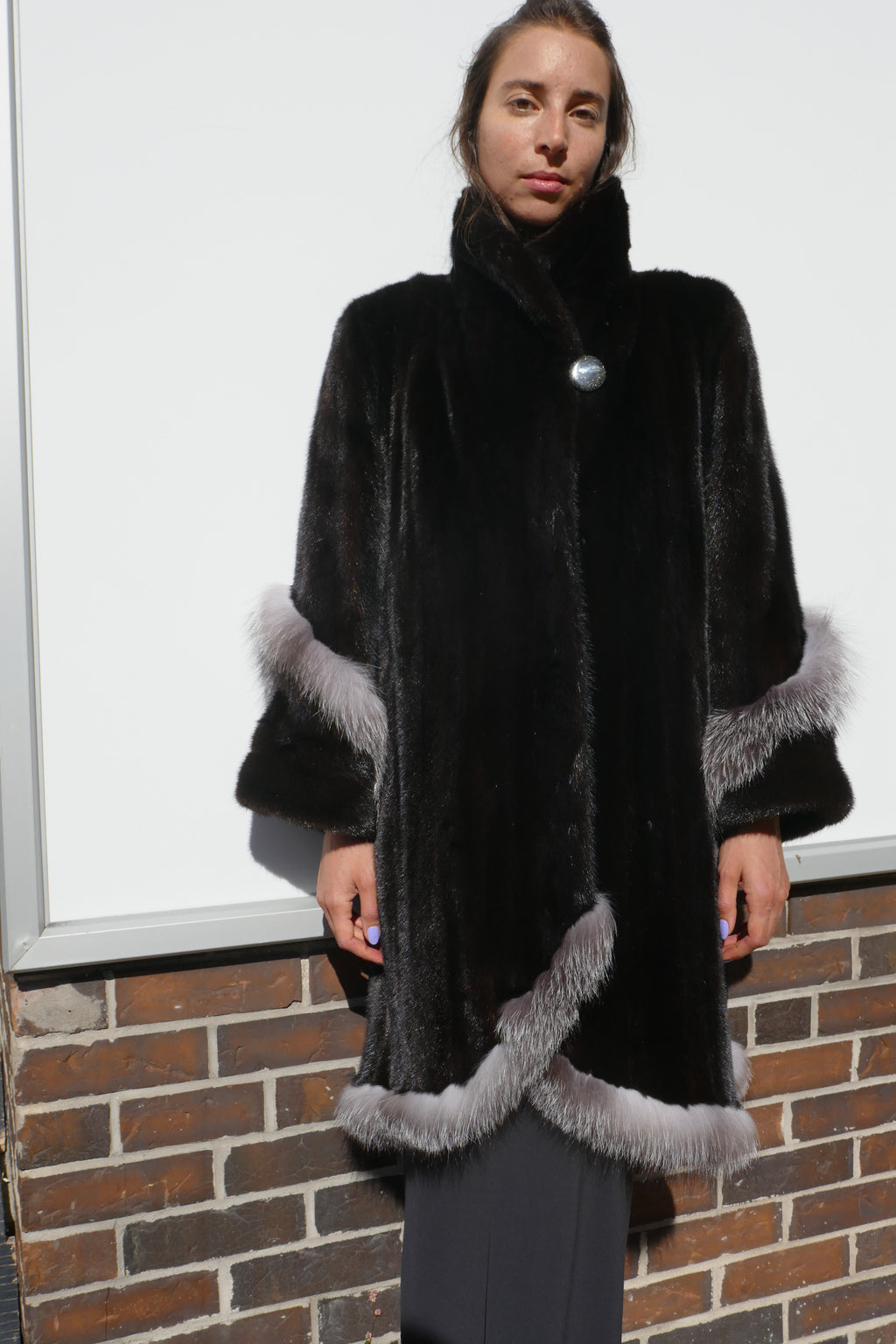 Upcycled Mink Coat With Fox Trim