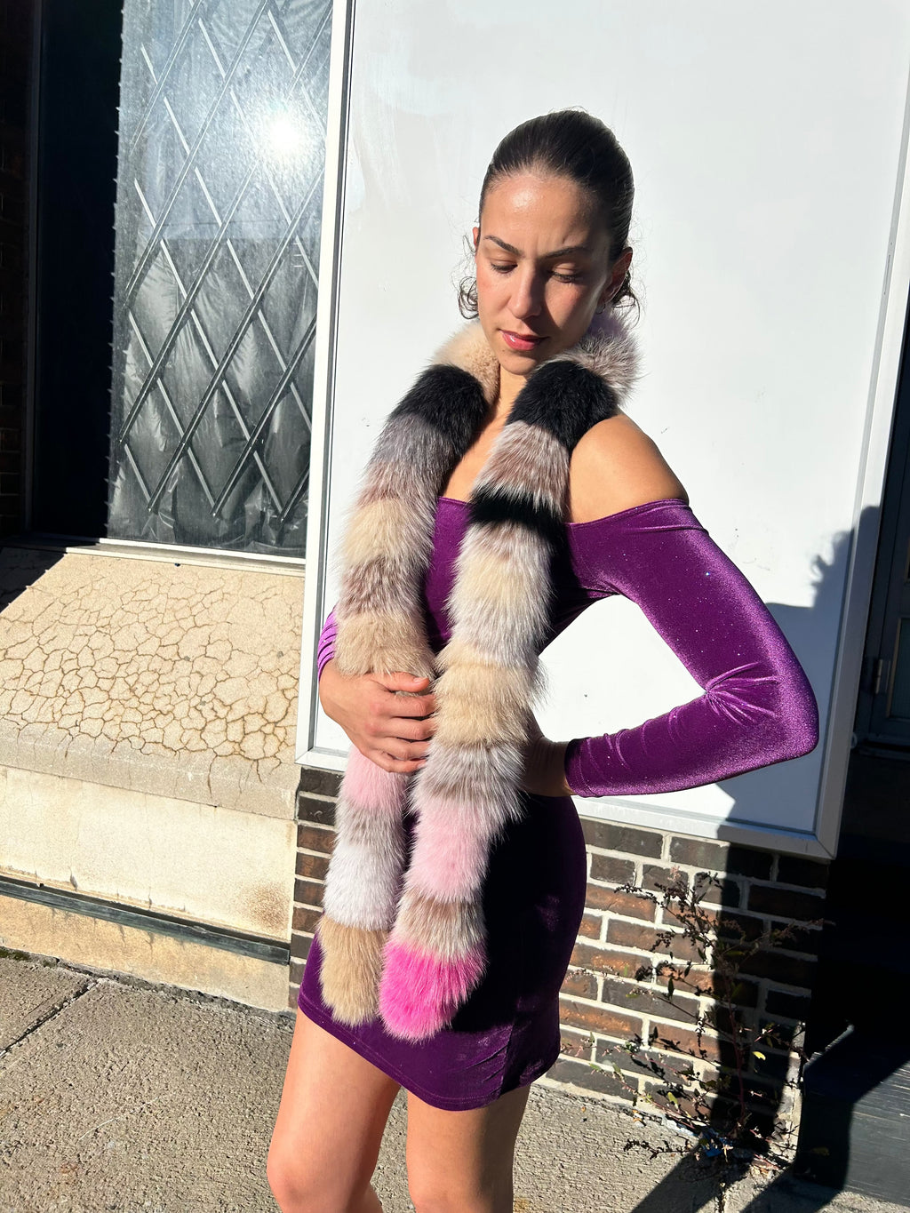 Big Multicolor Fox Fur Scarf | Starlightfurs Starlight Furs 