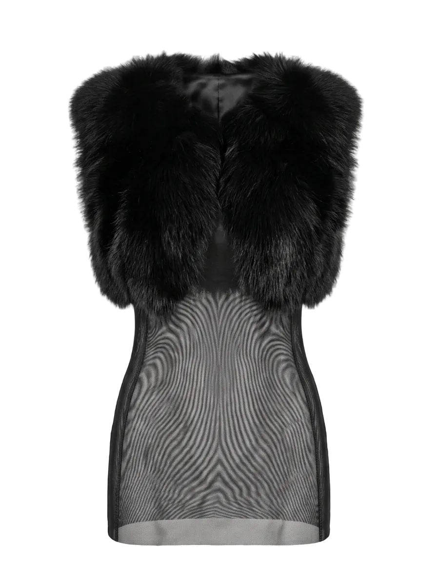 Black Fox Fur Dress Starlight Furs 