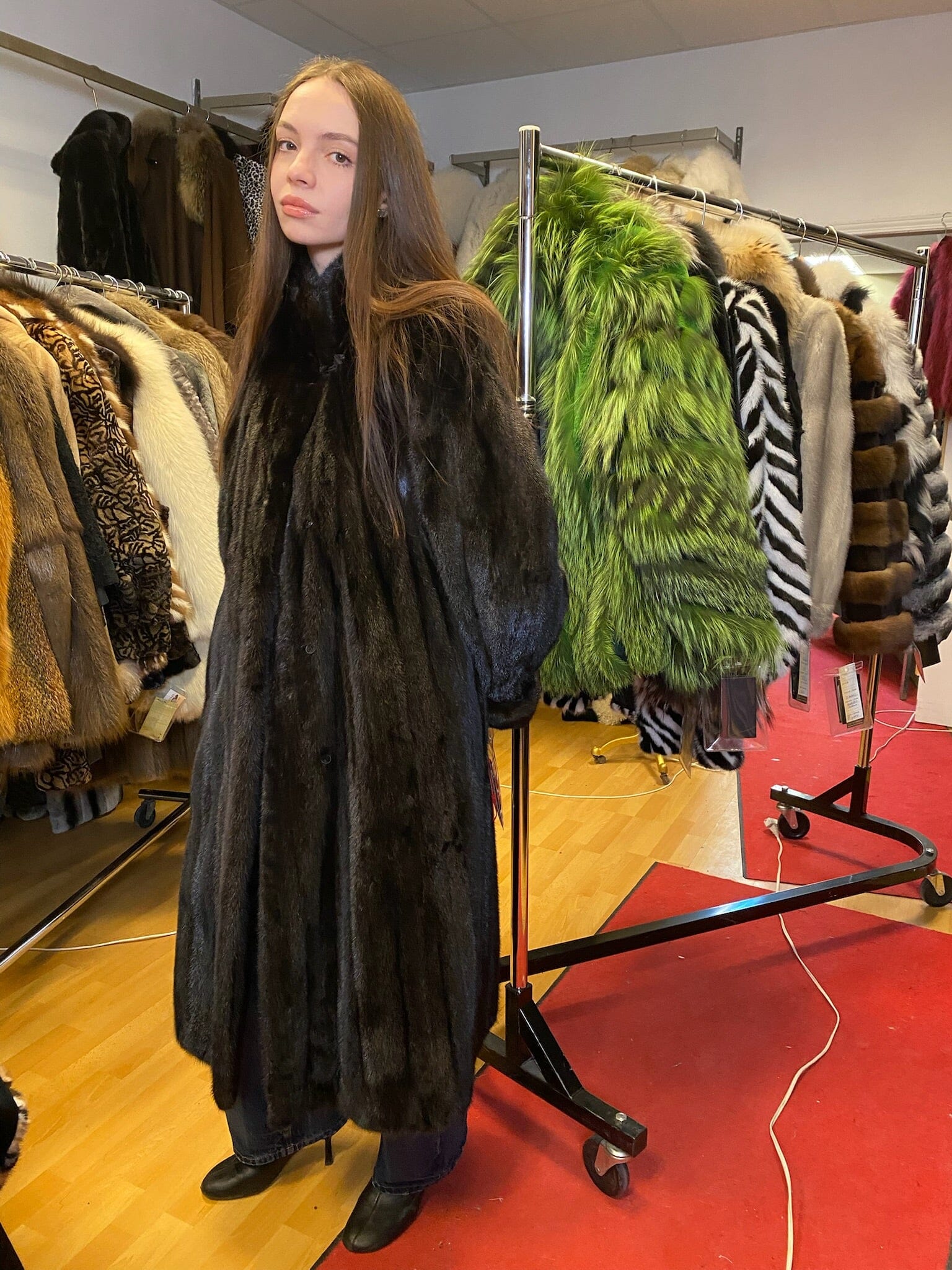 Black Mink Long Coat Fur Coat Starlight Furs 