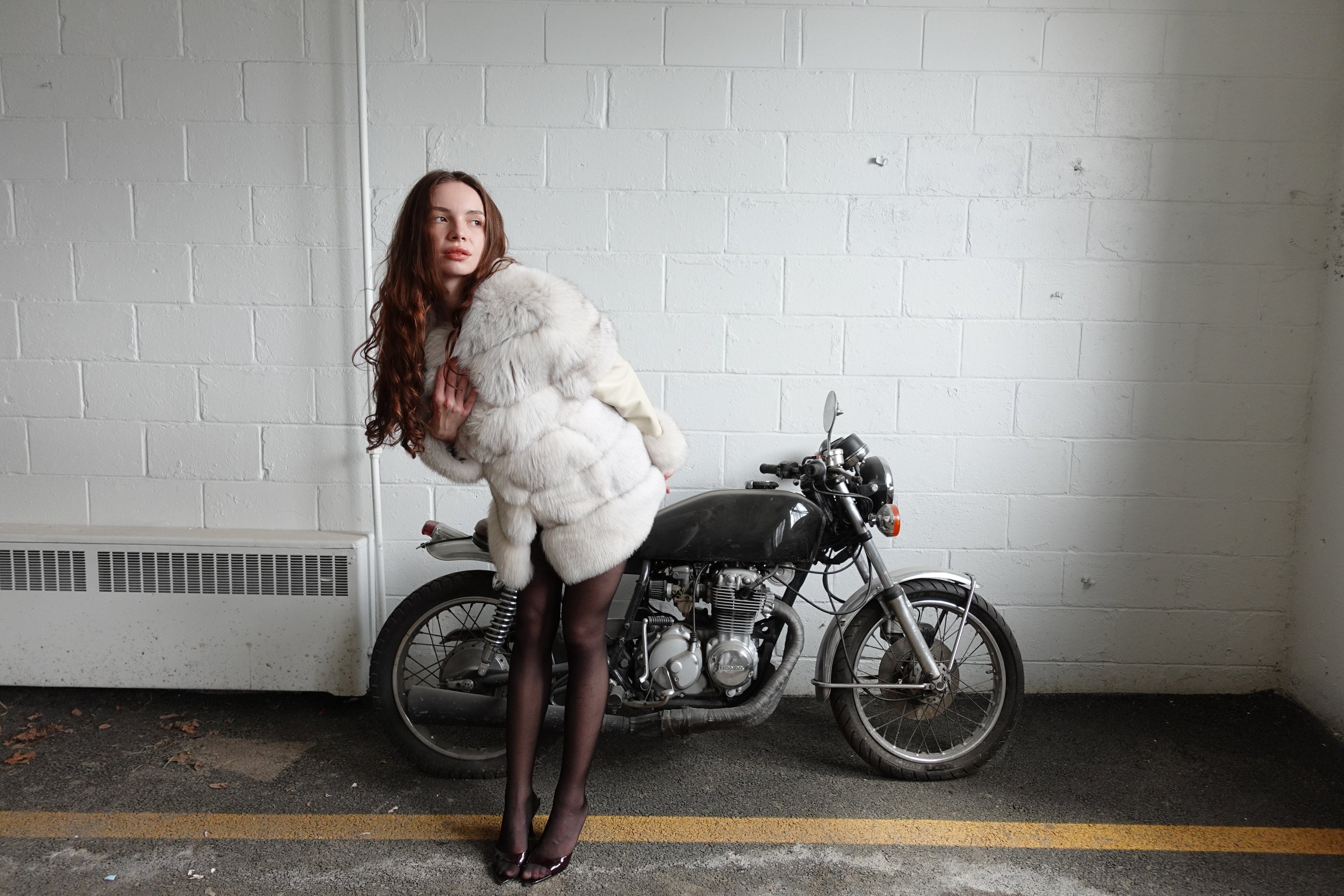 Blue Fox Crop Jacket Fur Jacket Starlight Furs 