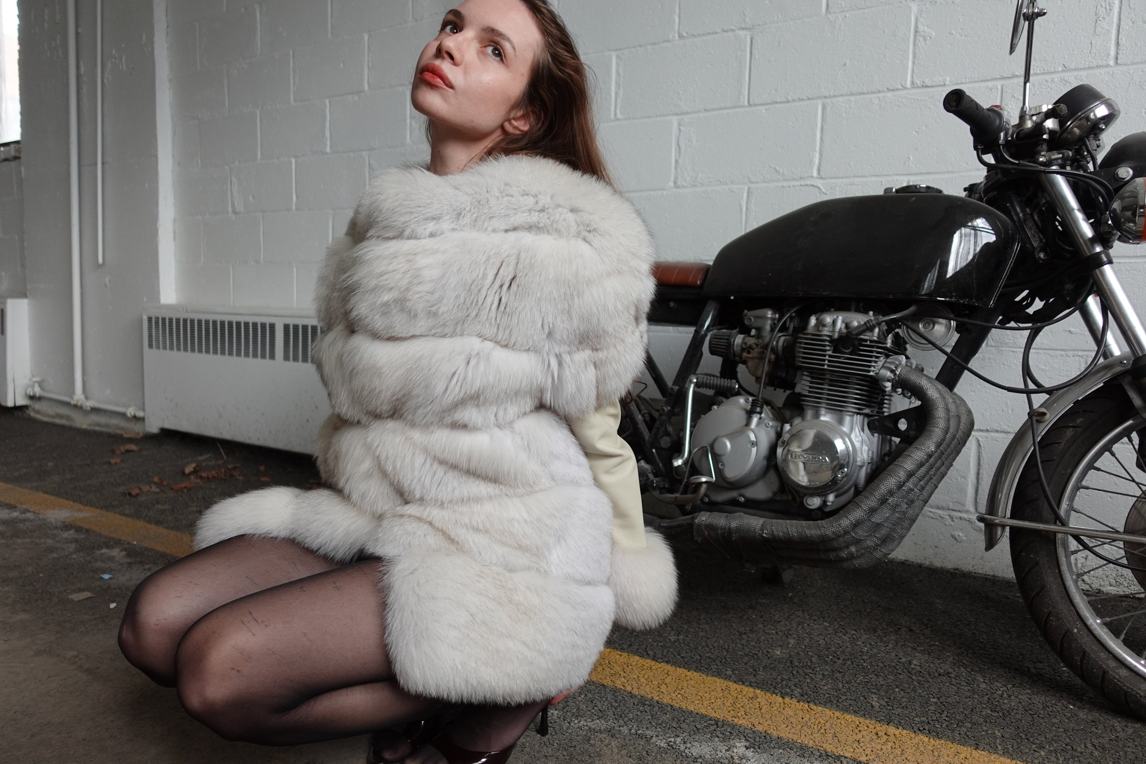 Blue Fox Crop Jacket Fur Jacket Starlight Furs 