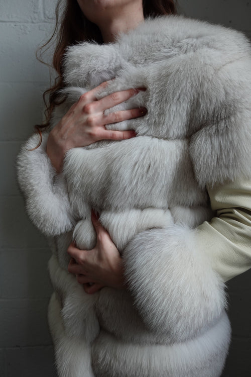 Blue Fox Crop Jacket Fur Jacket Starlight Furs 