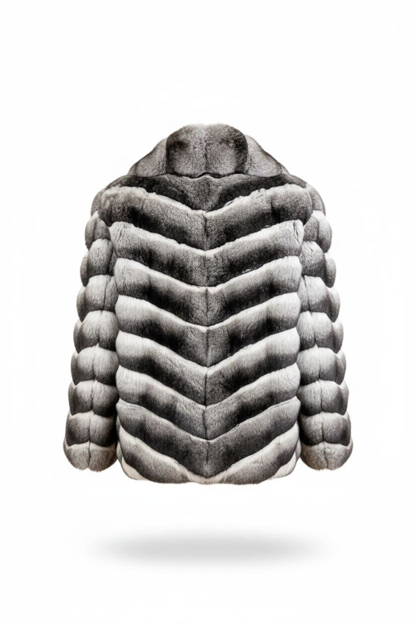 Canadian Chinchilla Fur Jacket – Chevron Fur Jacket Starlight Furs 