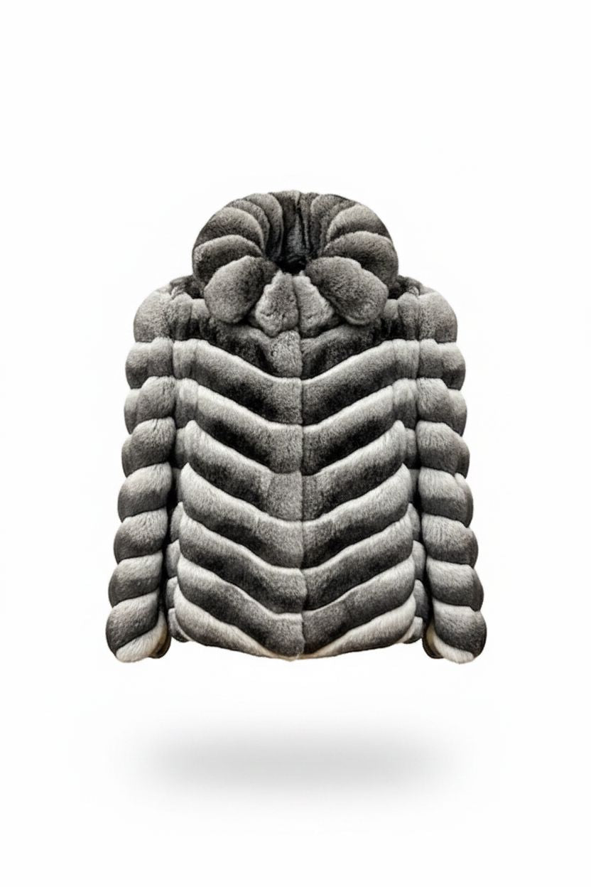 Canadian Chinchilla Fur Jacket – Chevron Fur Jacket Starlight Furs 