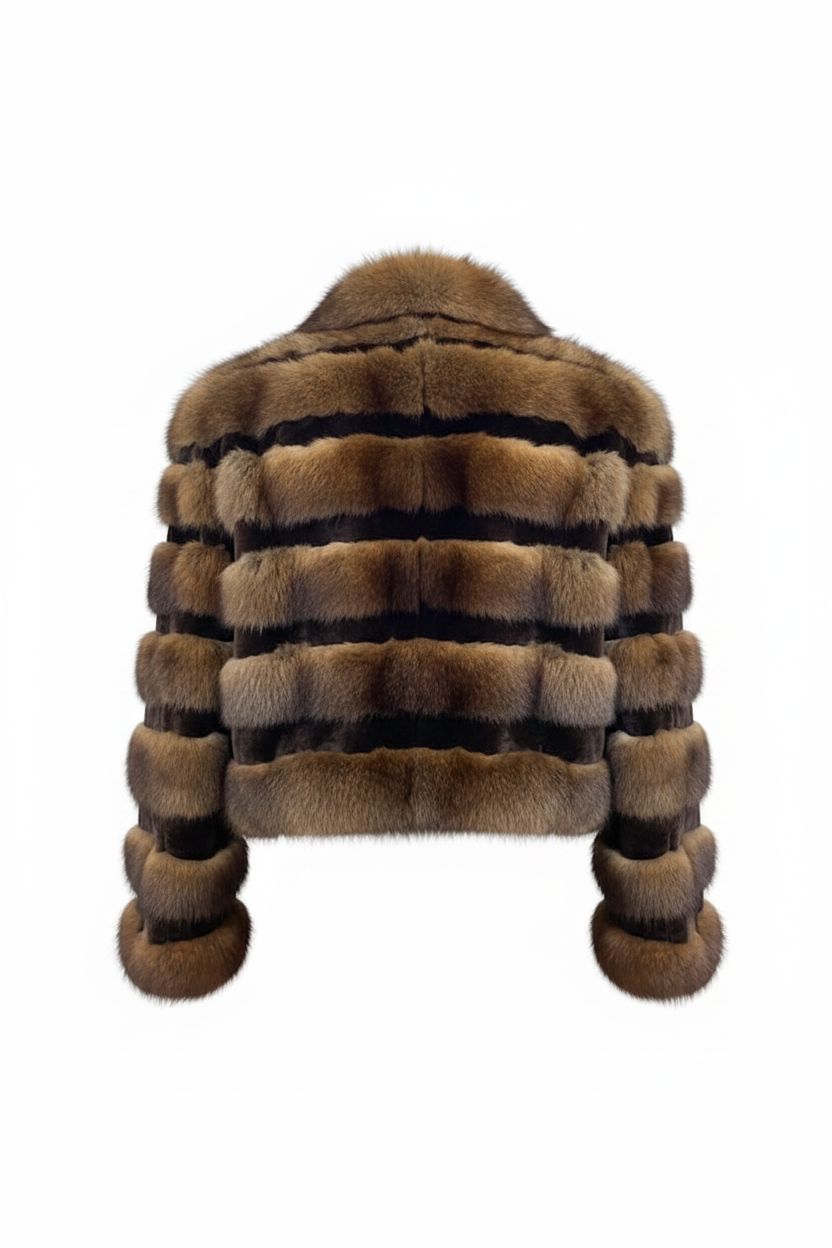 Canadian Dark Brown Sable Cropped Jacket sectionned Fur Jacket Starlight Furs 