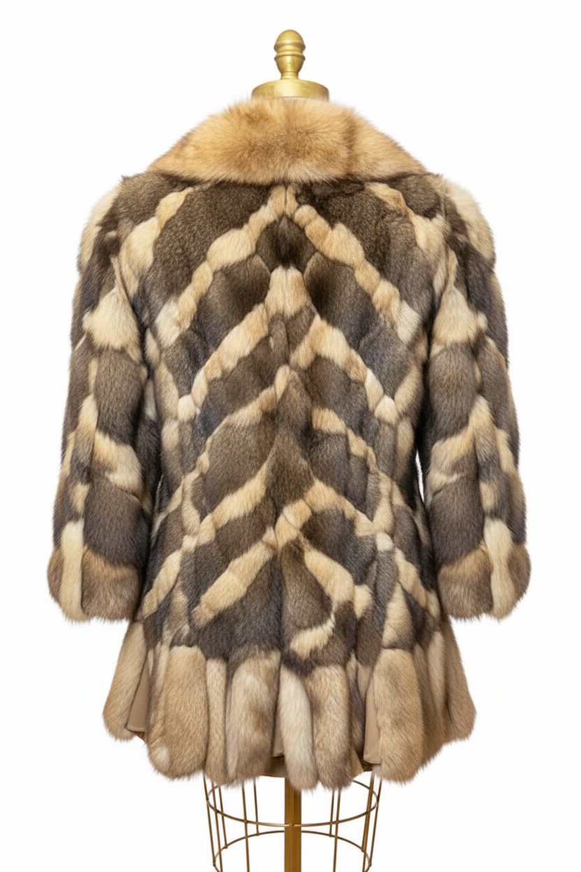 Canadian Golden Sable Fur Jacket with Froufrou Hem Fur Jacket Starlight Furs 