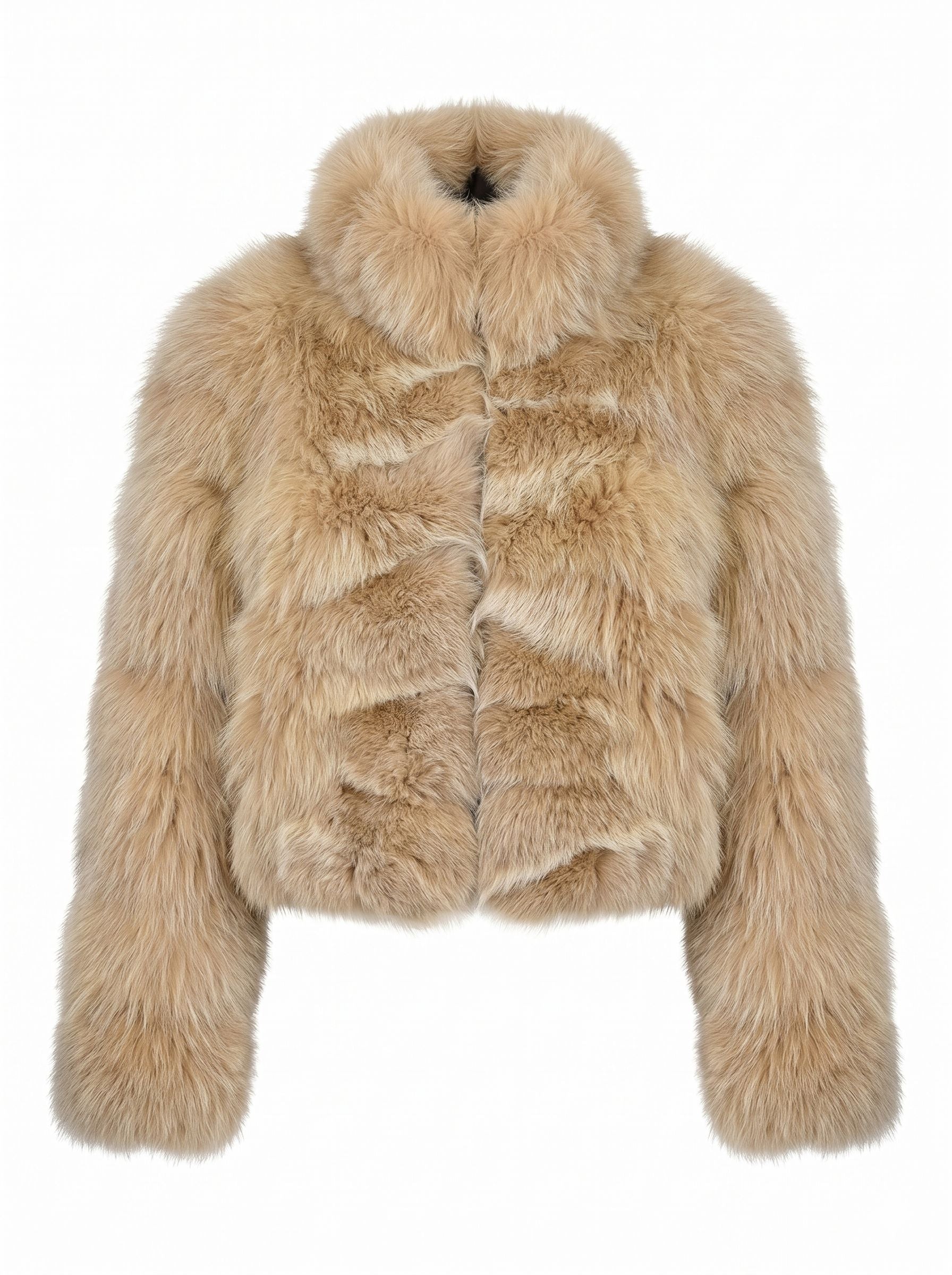 Cropped Fox Fur Jacket - All Black Jackets Starlight Furs 