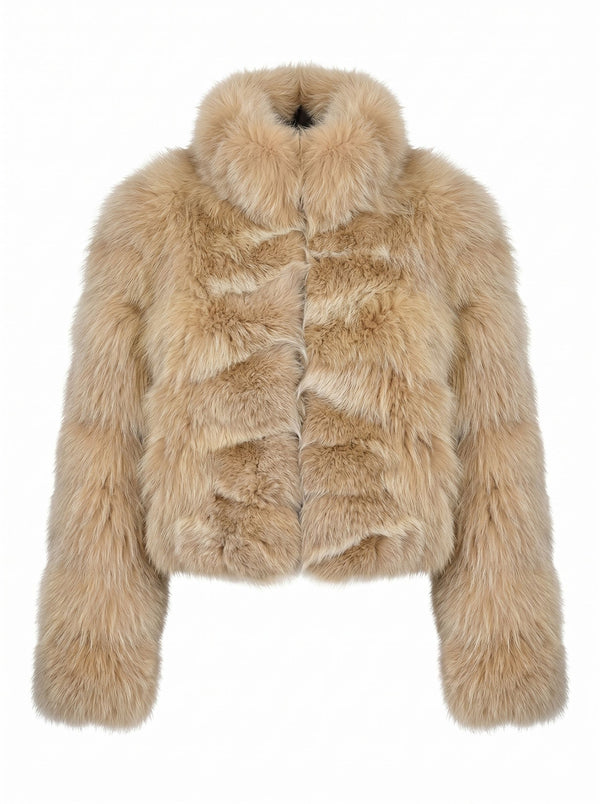 Cropped Fox Fur Jacket - All Black Jackets Starlight Furs 