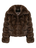 Cropped Fox Fur Jacket (Brown) Jackets Starlight Furs 
