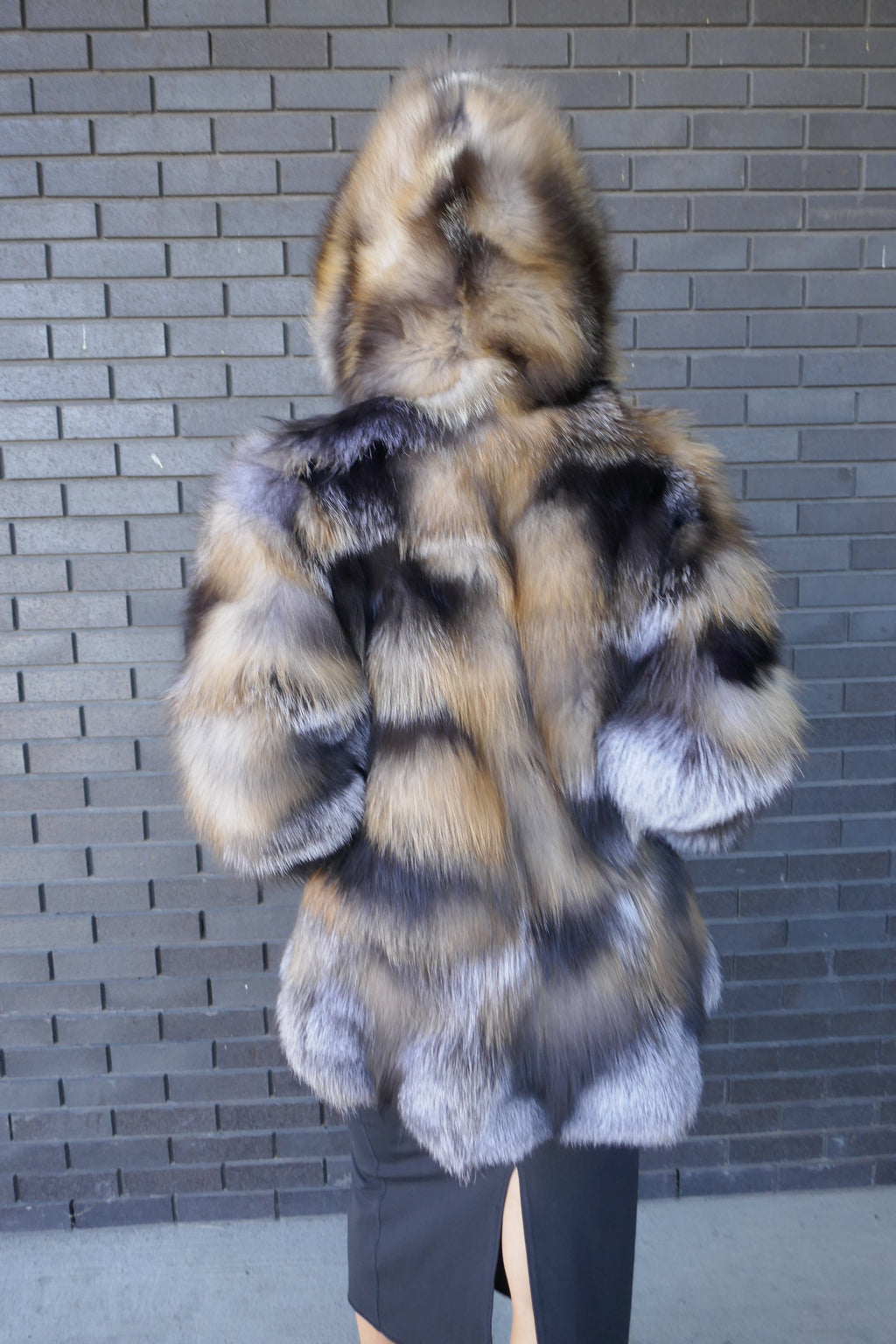 Crystal Fox Hooded Jacket Starlight Furs 