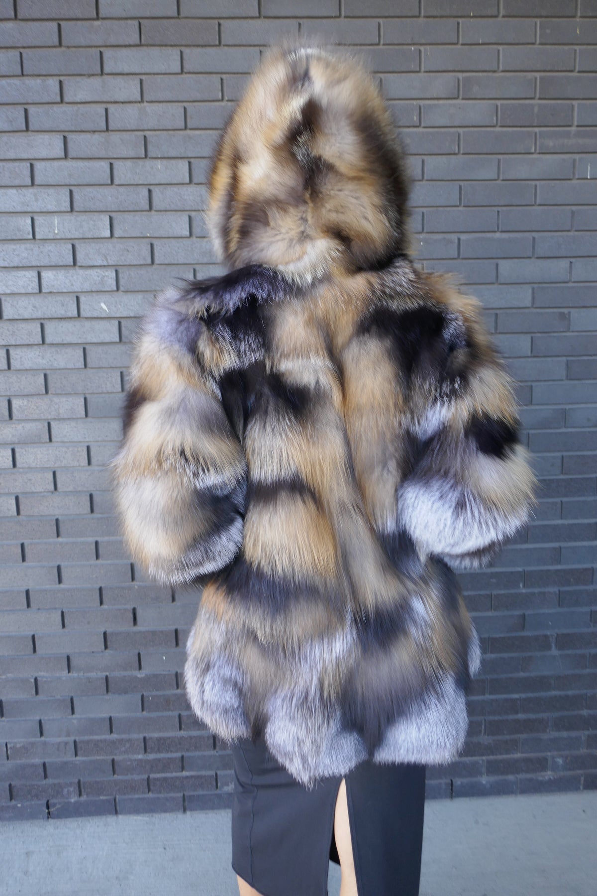 Crystal Fox Hooded Jacket Starlight Furs 