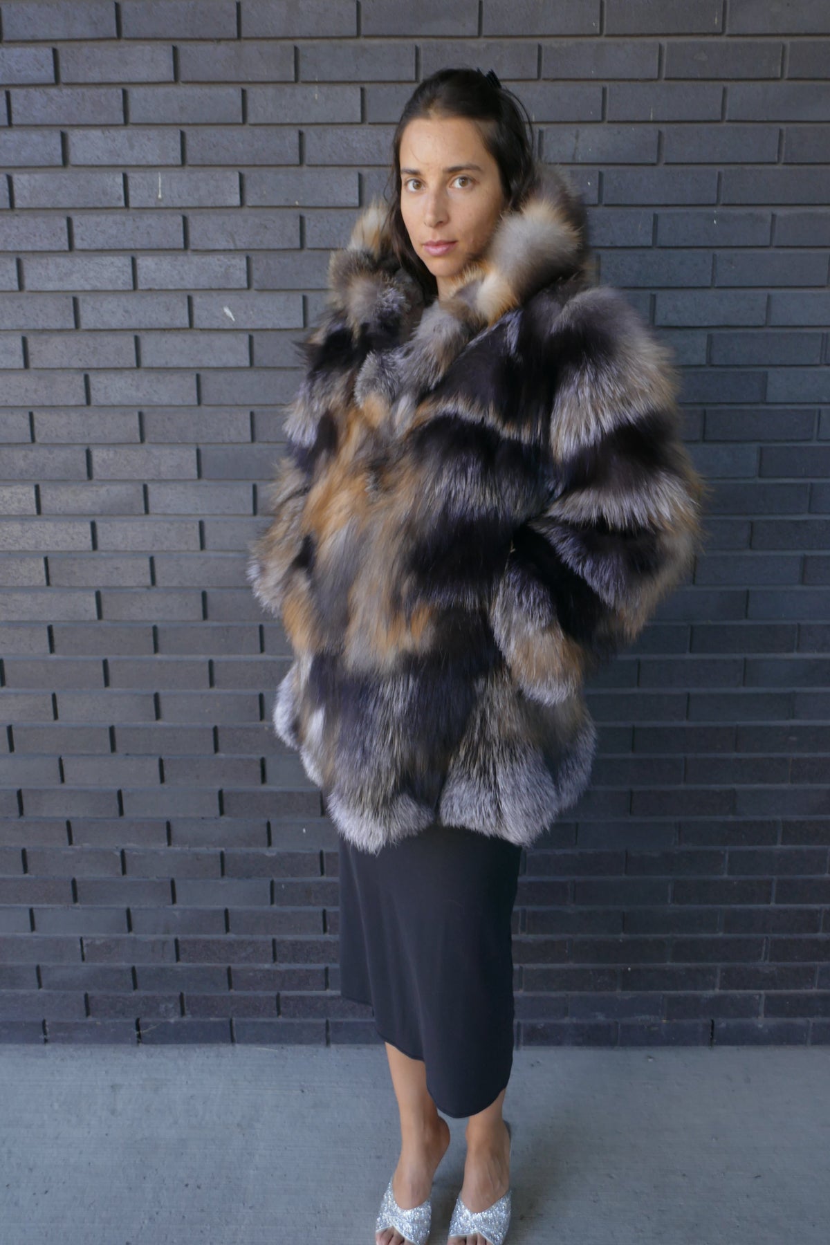 Crystal Fox Hooded Jacket Starlight Furs 