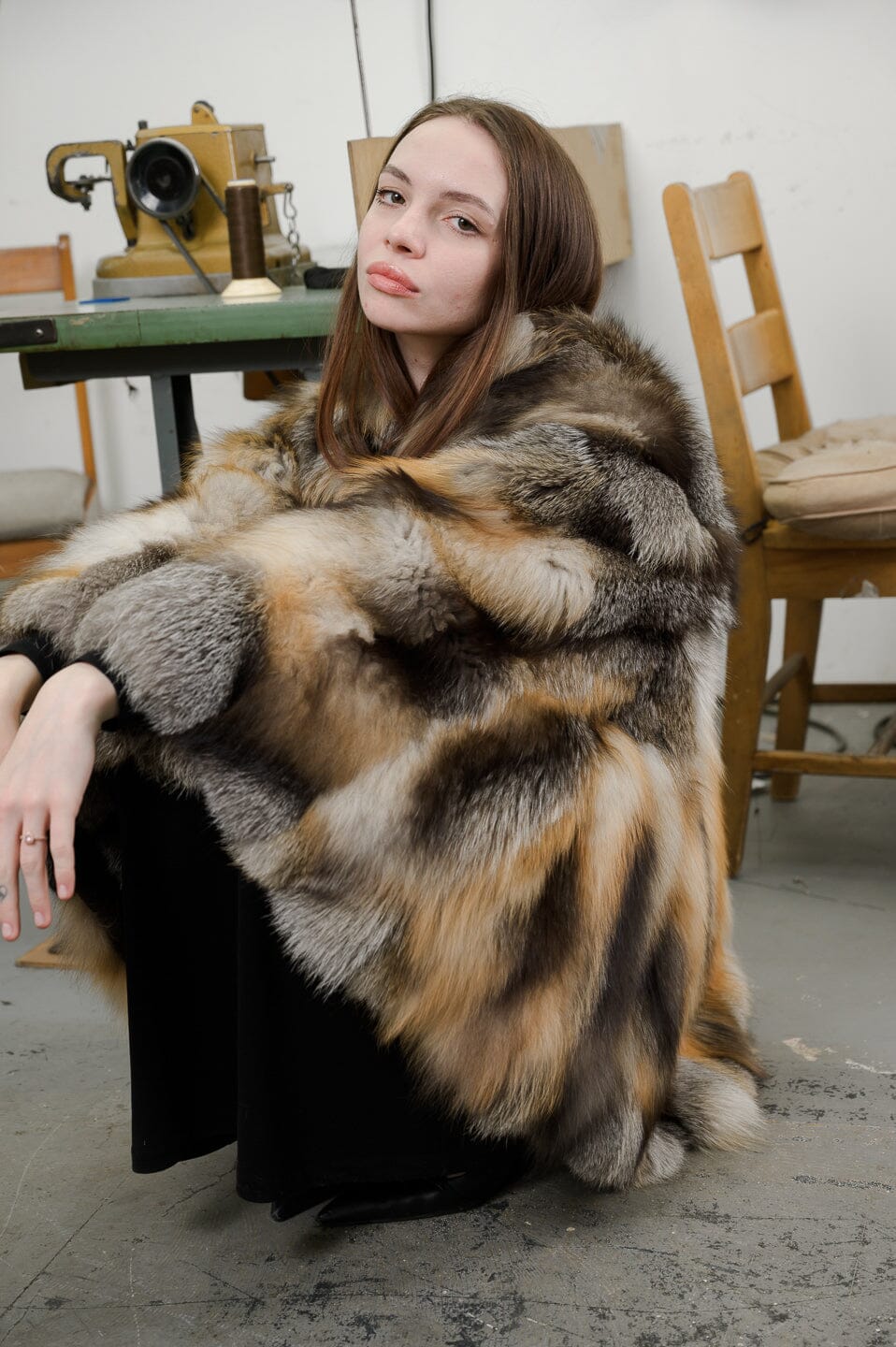 Crystal Fox Short Cape Capes Starlight Furs 