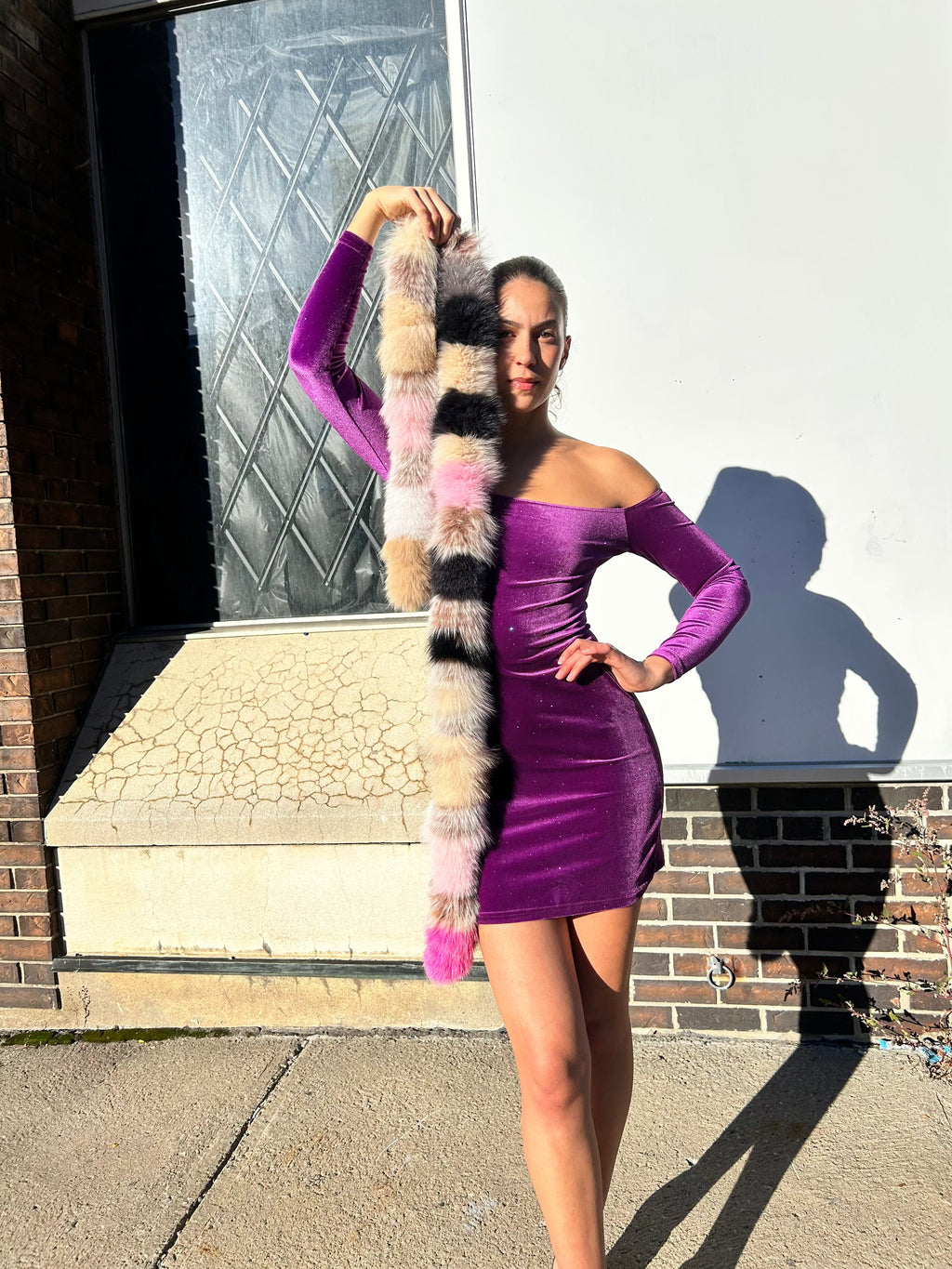 Dark Multicolor Fox Fur Scarf | Starlightfurs Starlight Furs 
