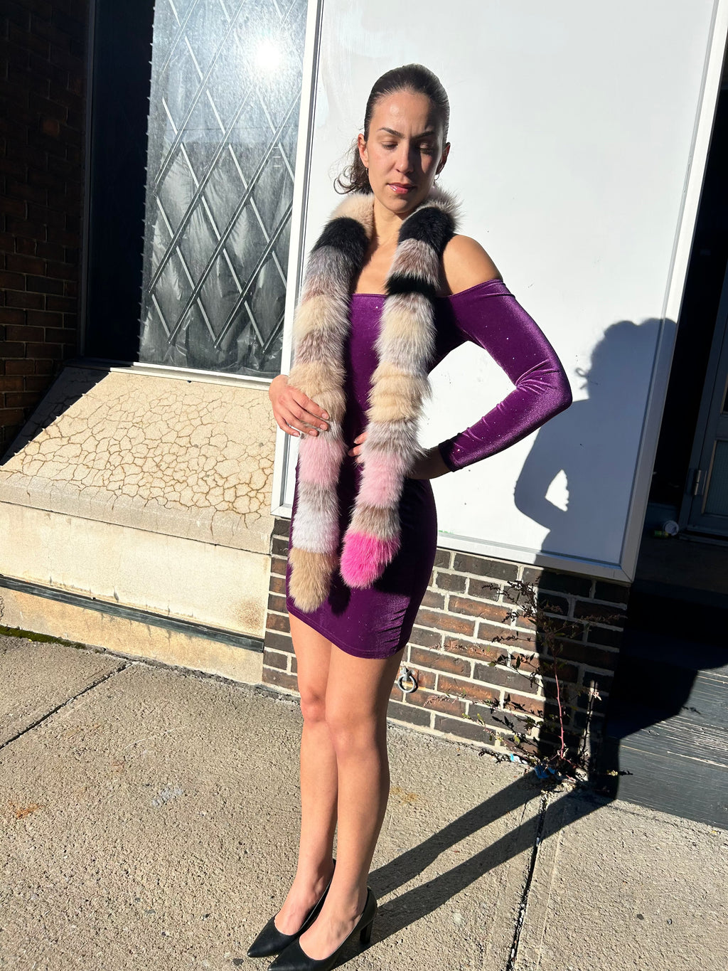 Dark Multicolor Fox Fur Scarf | Starlightfurs Starlight Furs 
