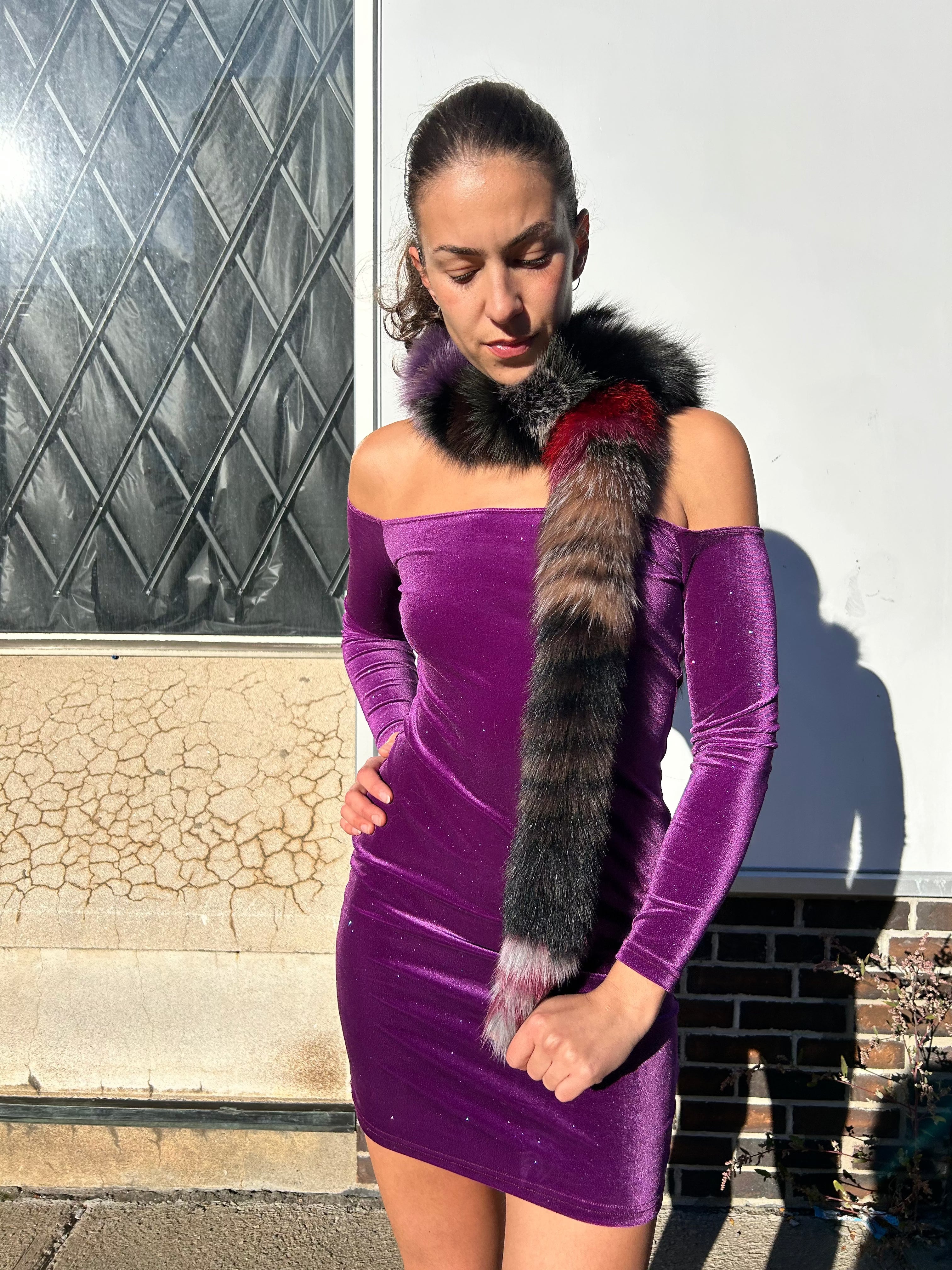 Dark Multicolor Fox Fur Scarf | Starlightfurs Starlight Furs 
