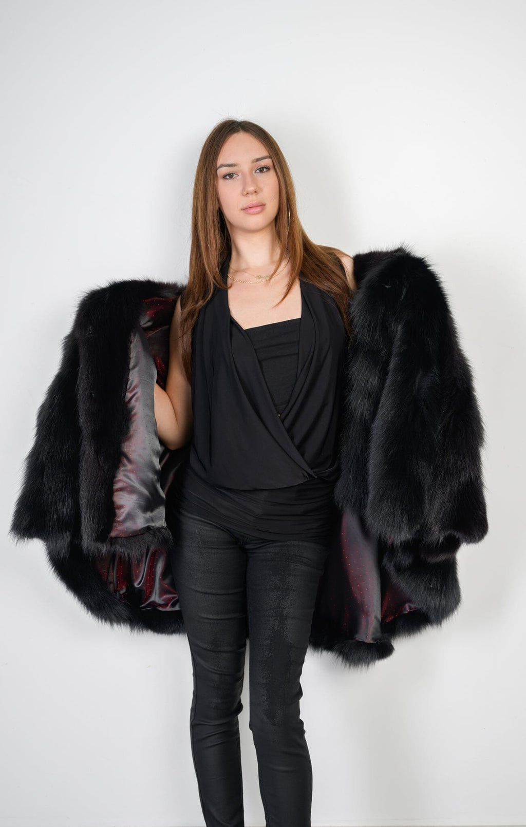 Fox Fur Cape Black Capes Starlight Furs 