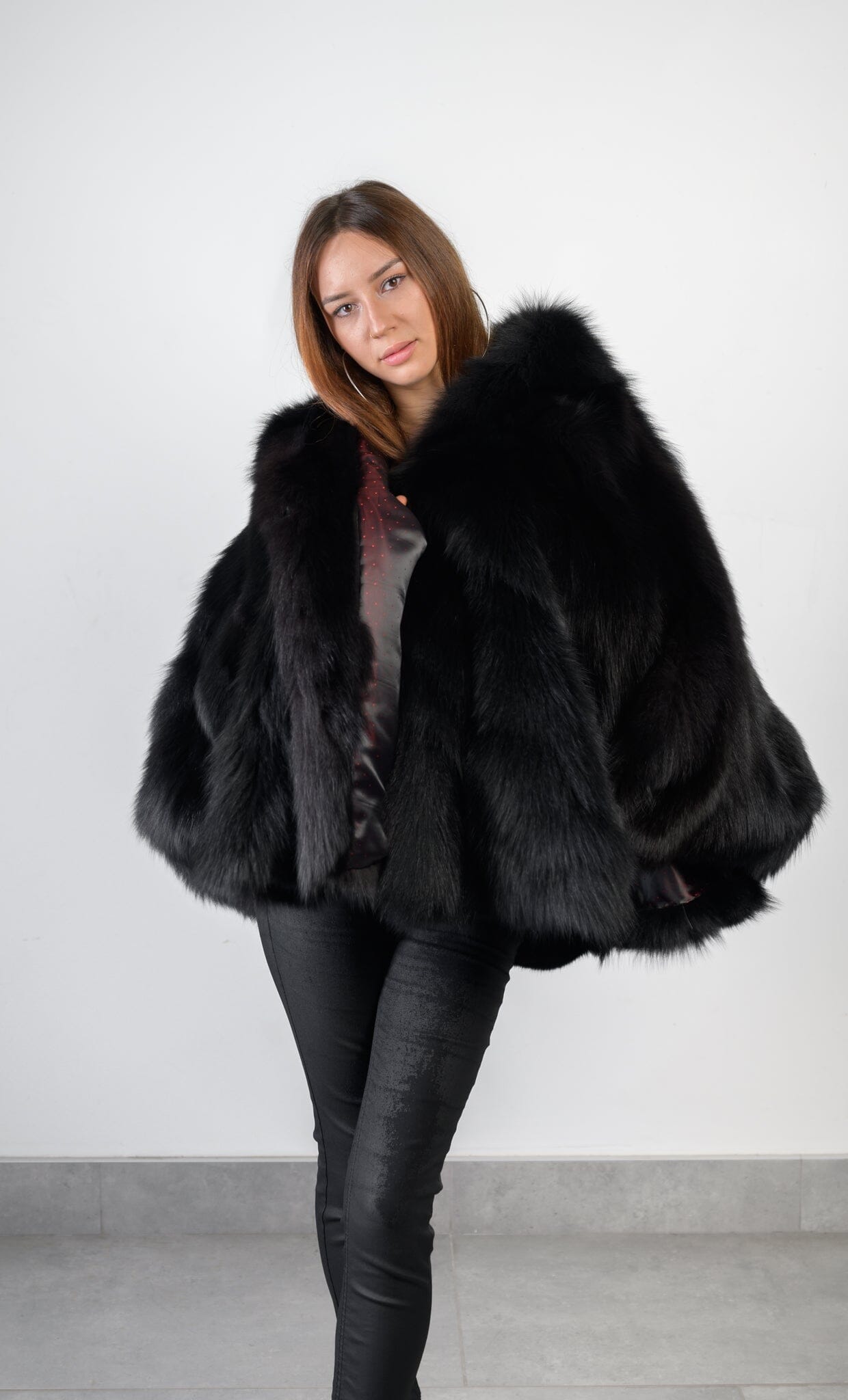 Fox Fur Cape Black Capes Starlight Furs 