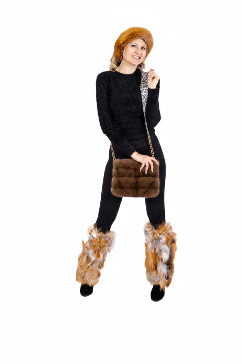 Fox Fur Purses & Hand Muffs Accessories Starlight Furs Light/Natural Brown Fox Fur 
