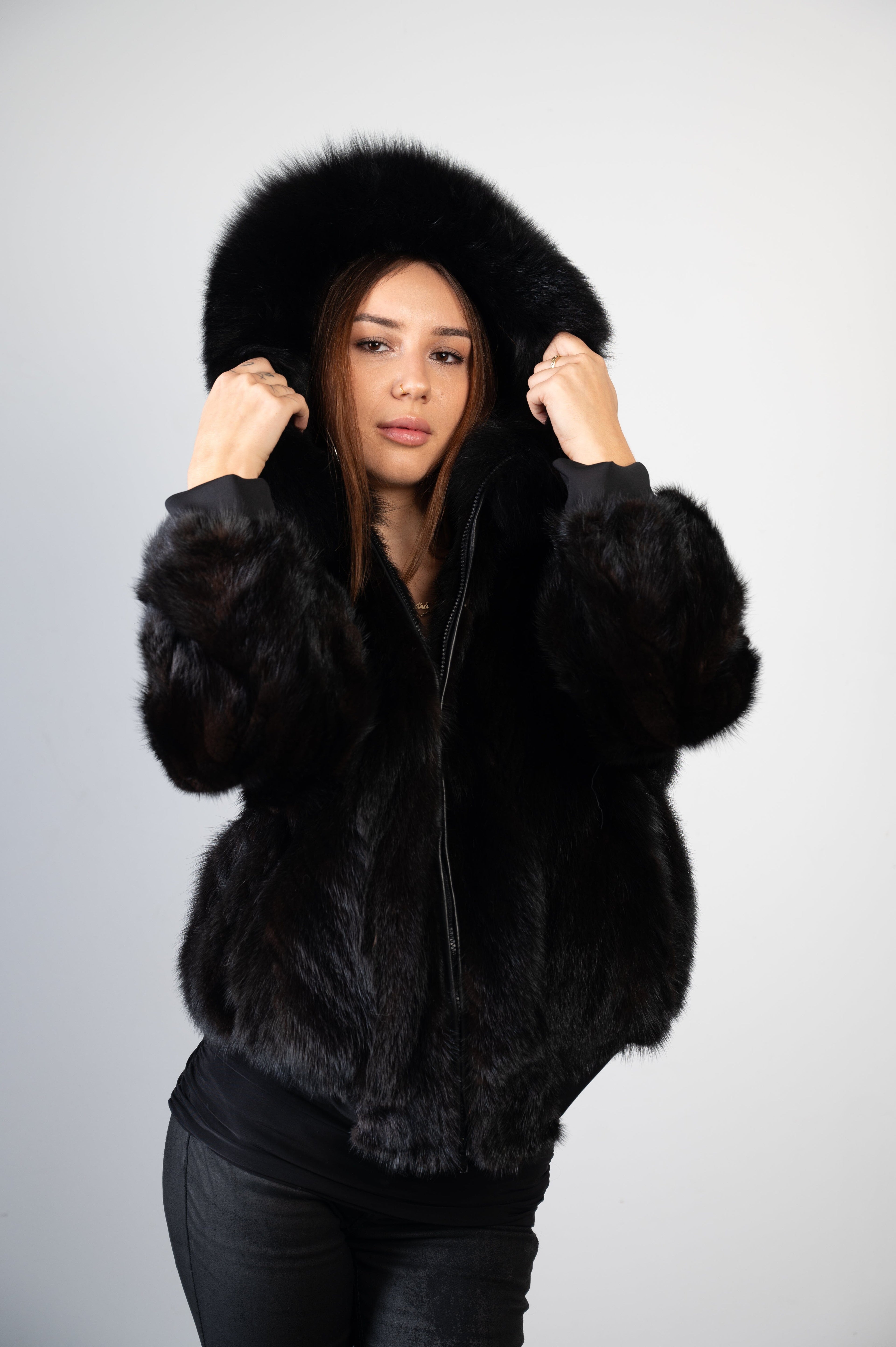 Fur Bomber In Black Jackets Starlight Furs 
