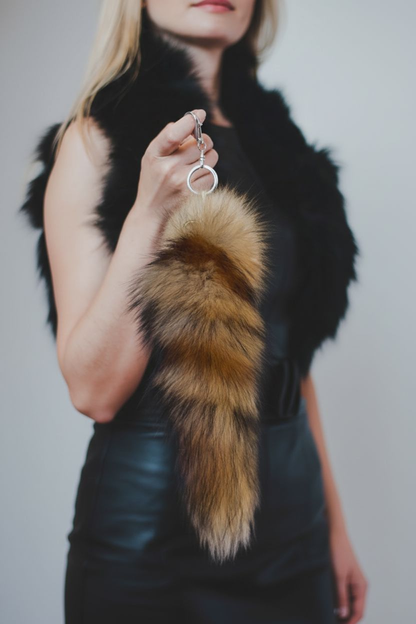Fur Keychains Fox Tails Accessories Starlight Furs Natural 