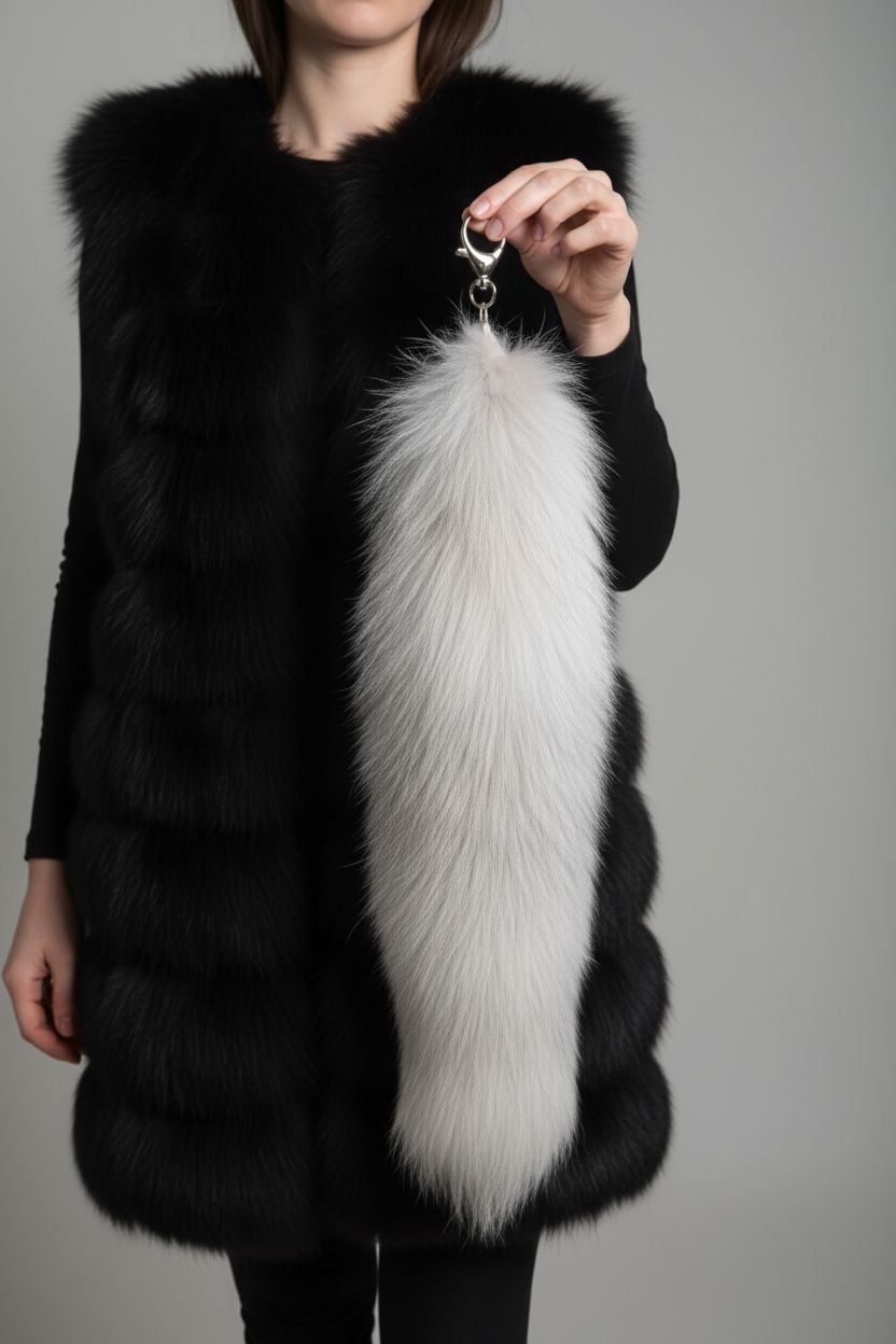 Fur Keychains Fox Tails Accessories Starlight Furs White 