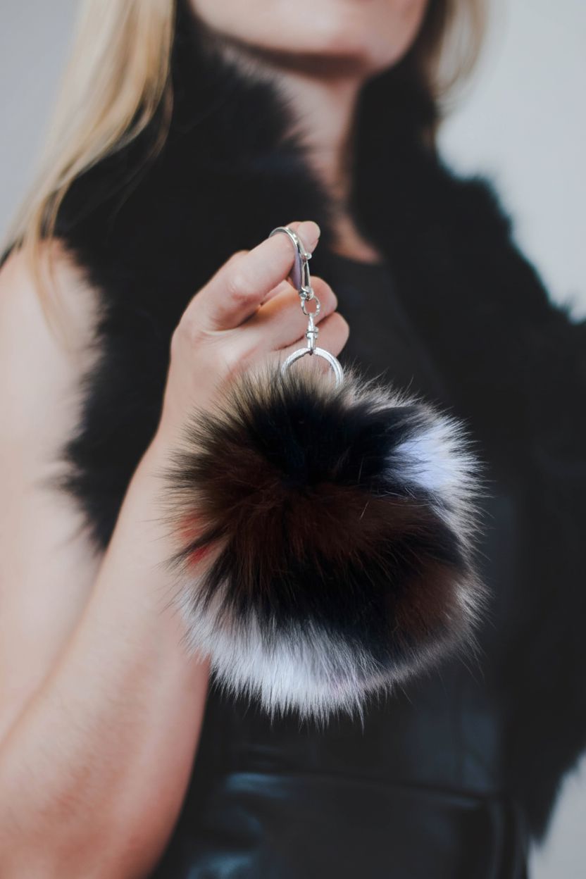 Fur Pompom Key Holder Accessories Starlight Furs Multicolours 