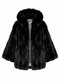 Hooded Fur Cape Silver Fox