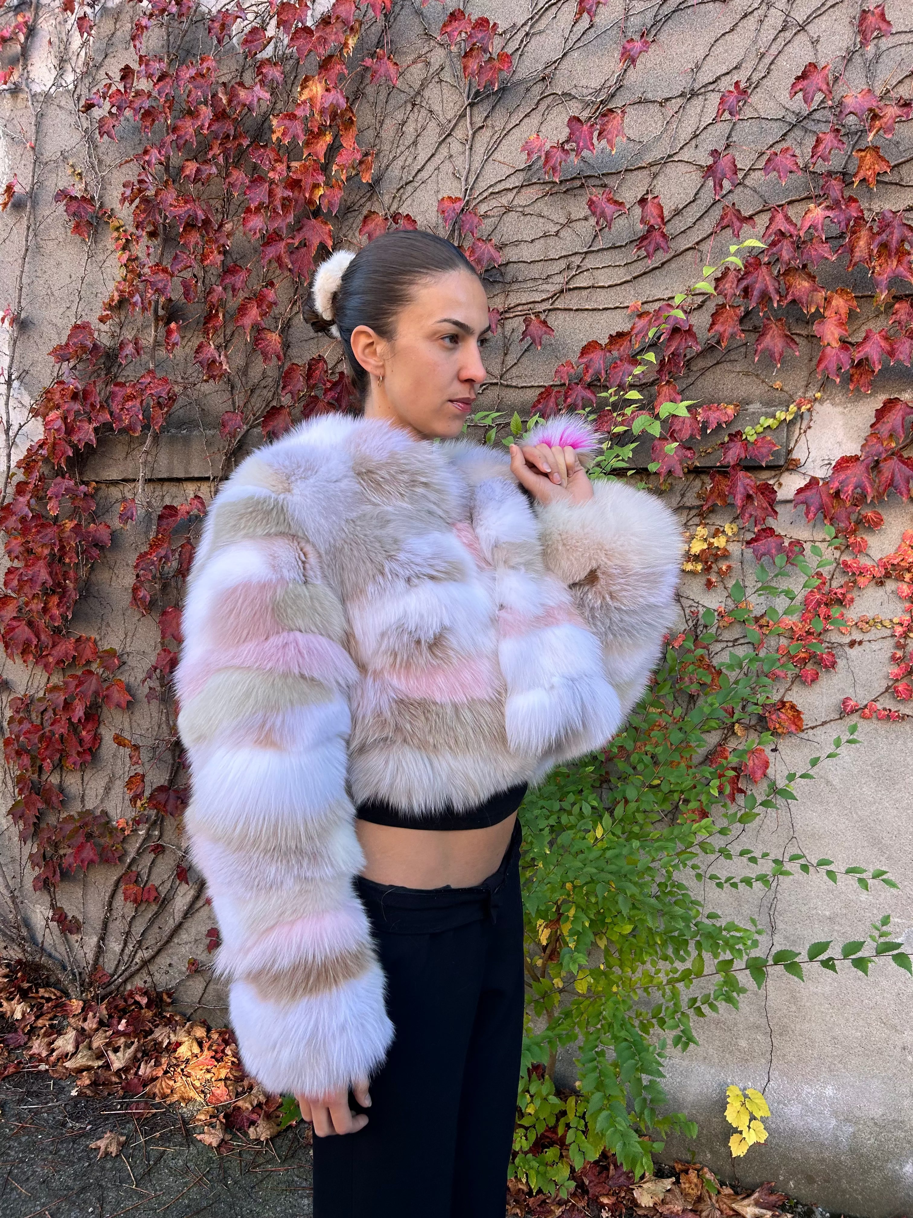 Gelato Fox Fur Cropped Jacket Starlight Furs 