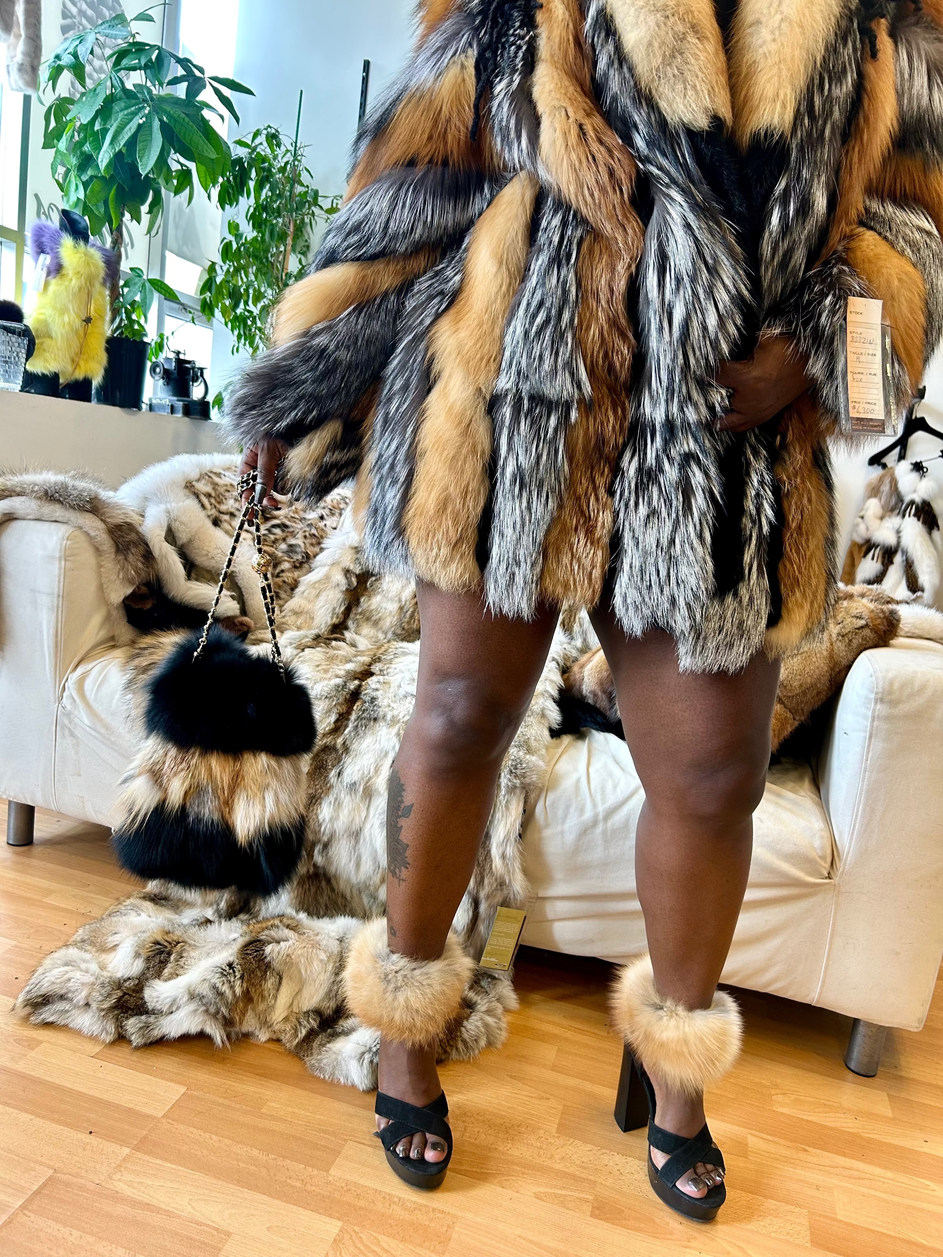 Golden Fox & Silver Fox Fur Coat Coats Starlight Furs 