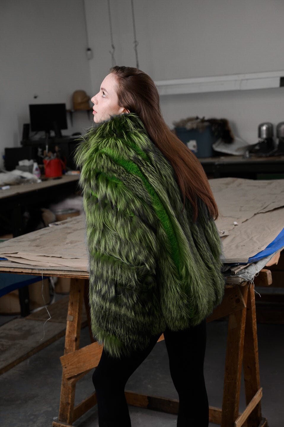 Green Fox Zip Up Jacket Coats & Jackets Starlight Furs 