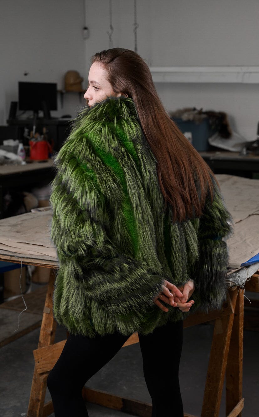 Green Fox Zip Up Jacket Coats & Jackets Starlight Furs 