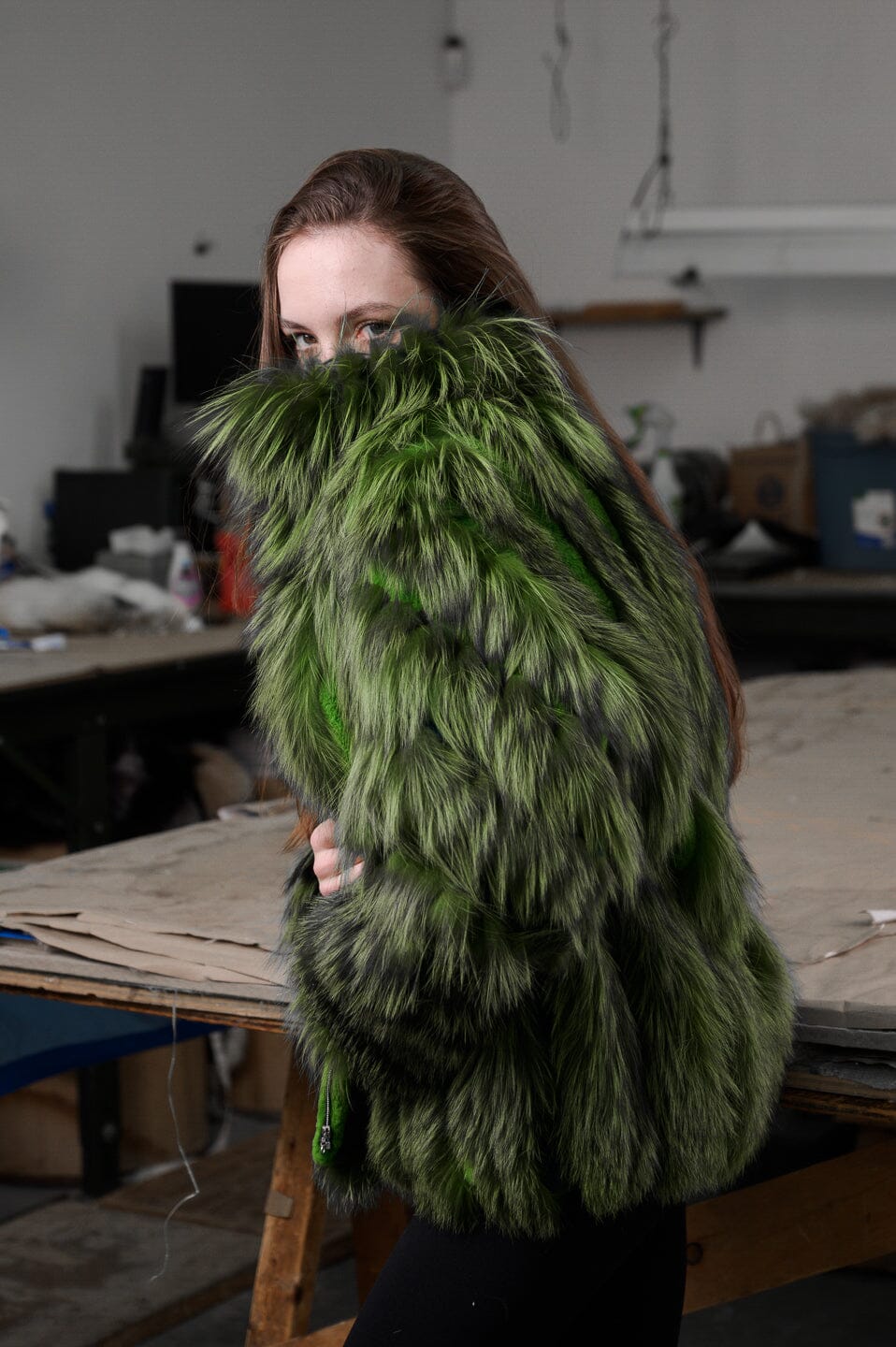 Green Fox Zip Up Jacket Coats & Jackets Starlight Furs 